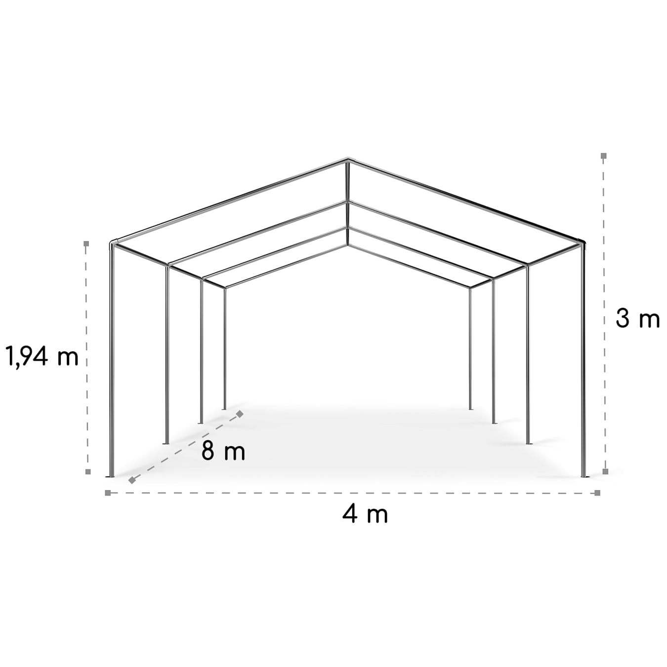 Chapiteau de réception beige pliant de 4x8m de qualité professionnelle