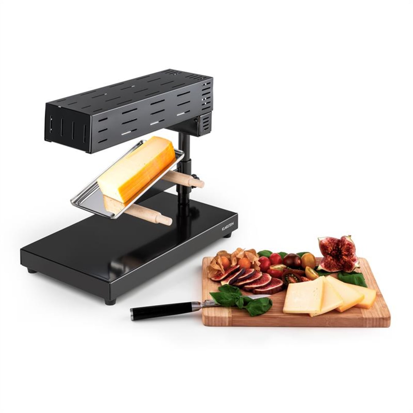 Appenzell 2G Appareil à raclette traditionnel sur pieds 600 W – noir