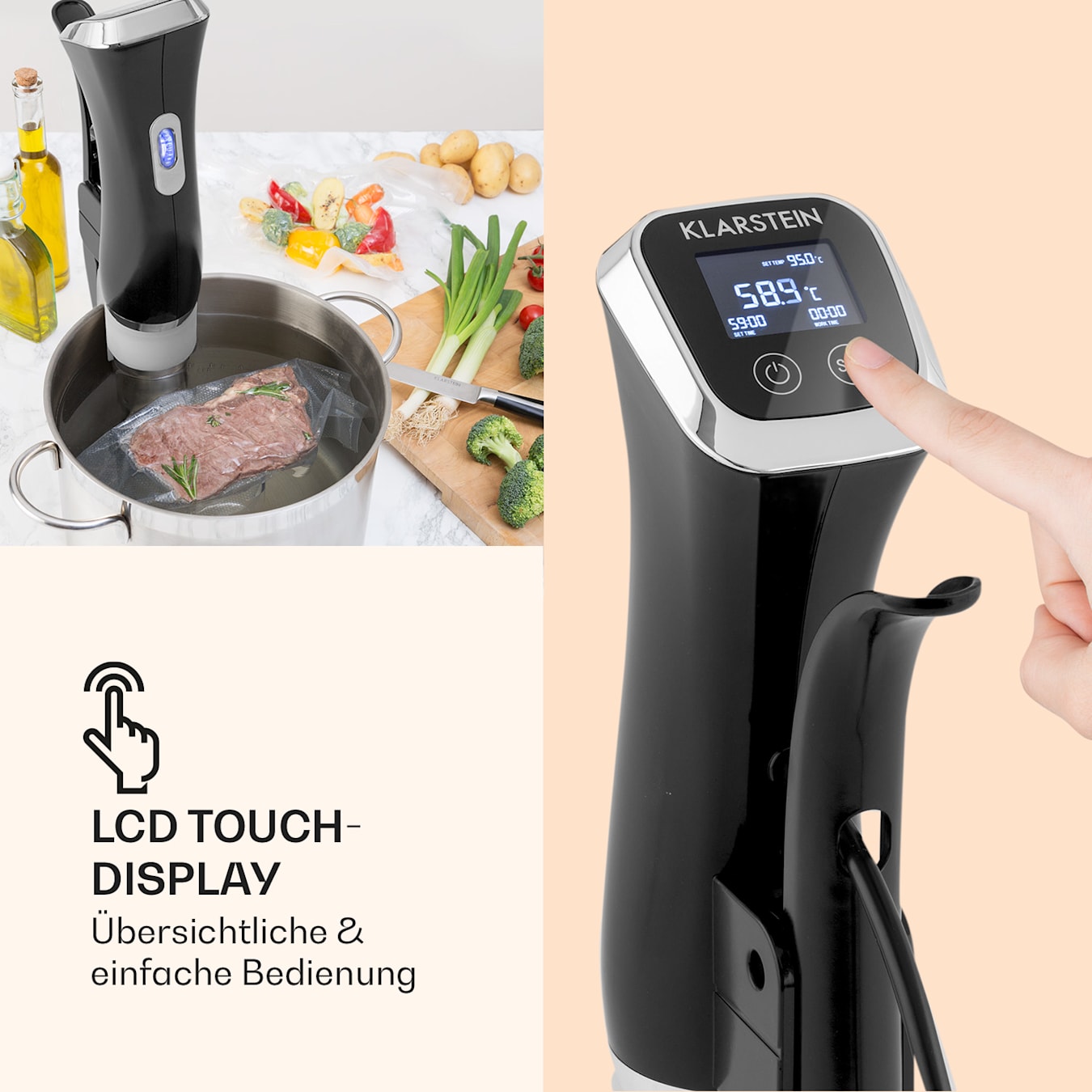 Quickstick Sous Vide Garer Thermostat: 50-95 °C für 20 L Edelstahl