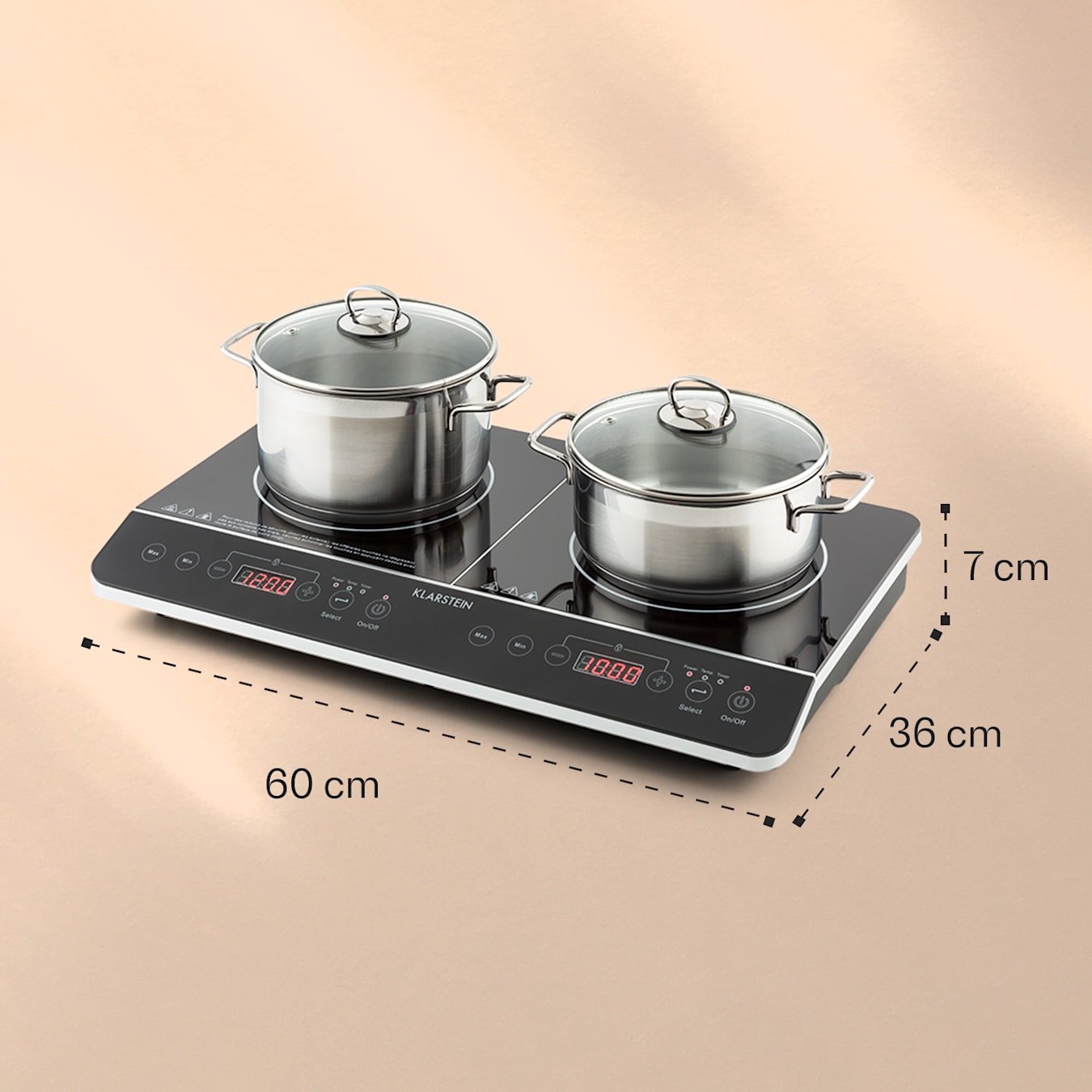 Cooktron Portable Double Burner Quick-heating Electric Induction Cooktop  W/knob & Touch Controls, 10 Temp Levels, 9 Power Levels & Child Safety Lock  : Target