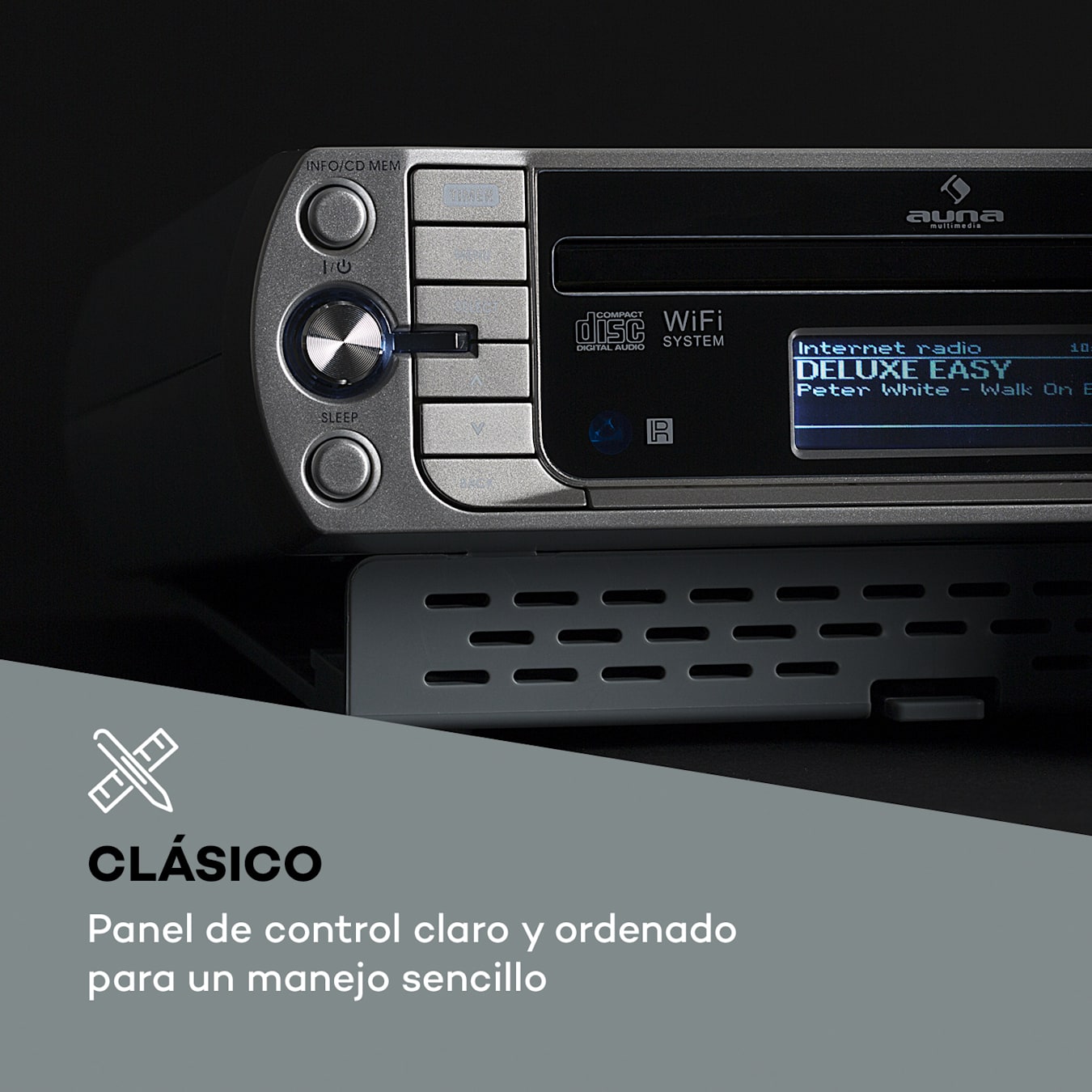 Reproductor de CD Bluetooth con altavoces HIFI integrados