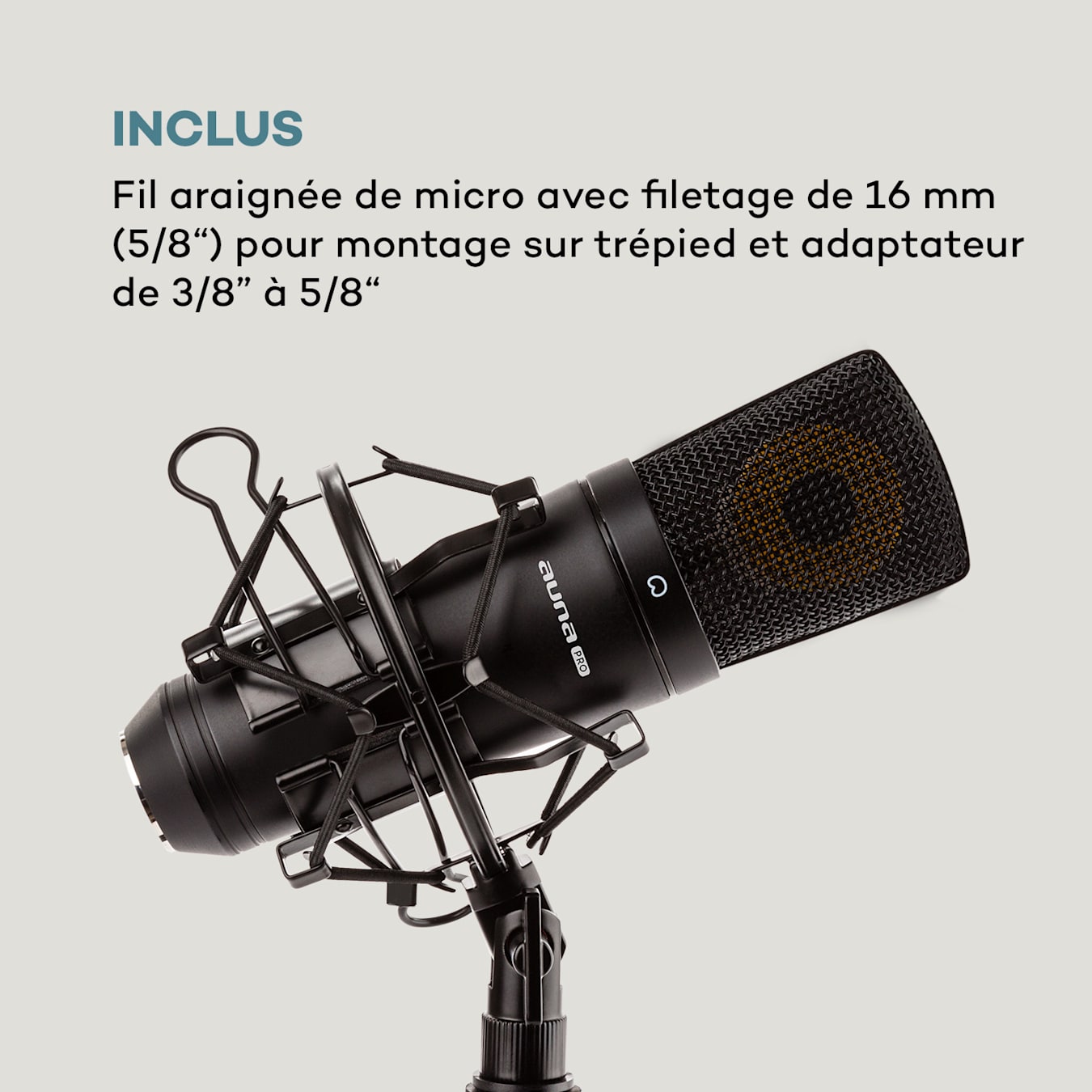 Filetage microphone adaptateur pour pied micro
