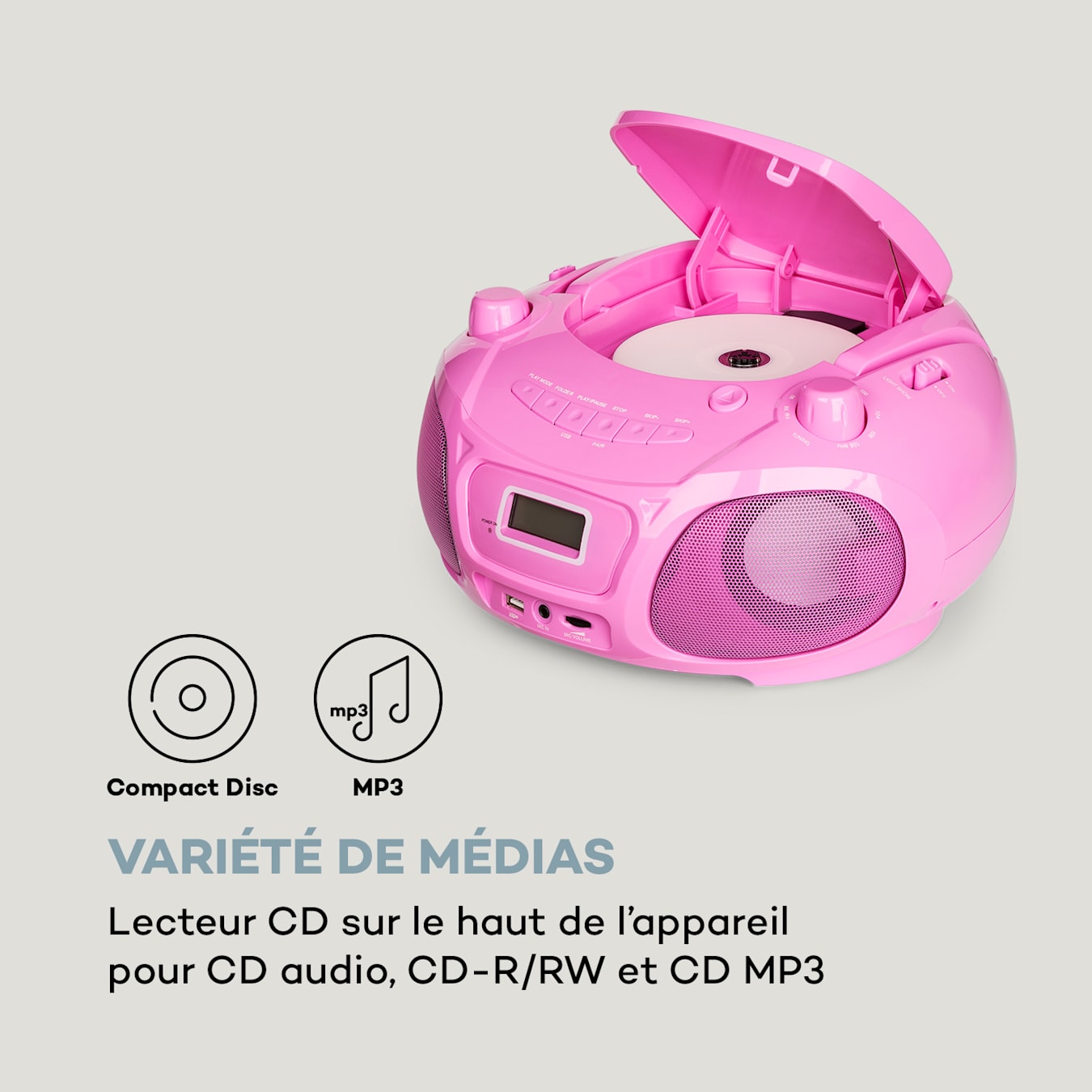 Boombox lecteur CD auna Roadie Sing avec tuner radio FM, port USB,  Bluetooth 3.0 et micro karaoké - Noir - Cdiscount Jeux - Jouets