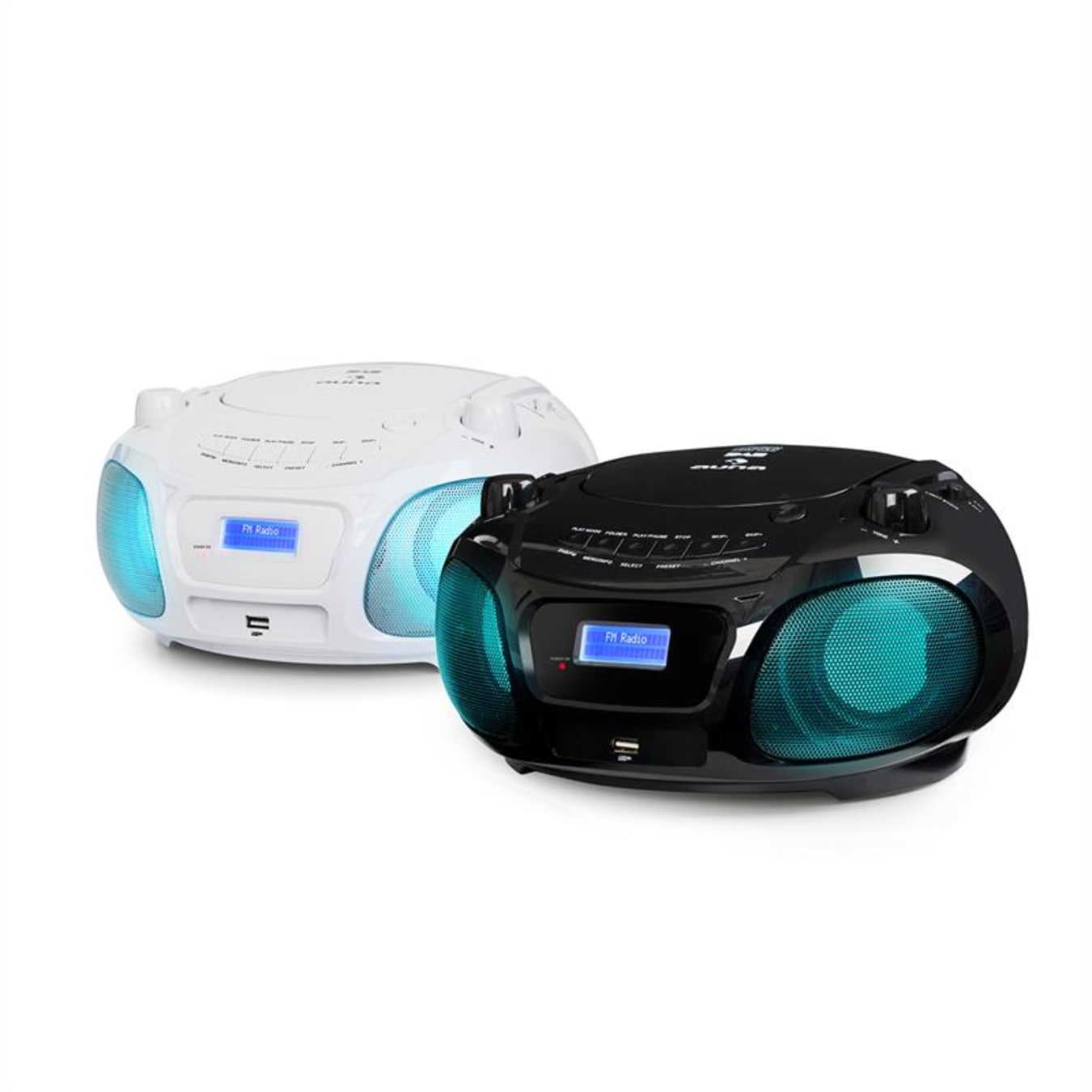 auna Roadie Sing CD boombox - Lecteur CD - Radio FM - Bluetooth 3.0 - USB -  Microphone