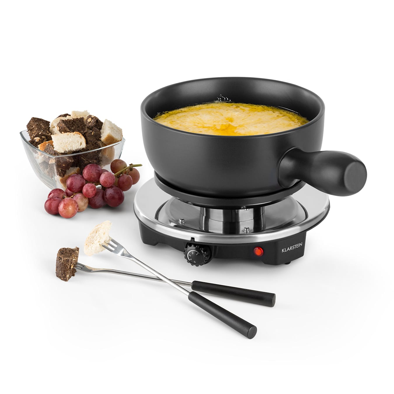 Sirloin Appareil à fondue & raclette cuve céramique 1200W - noir