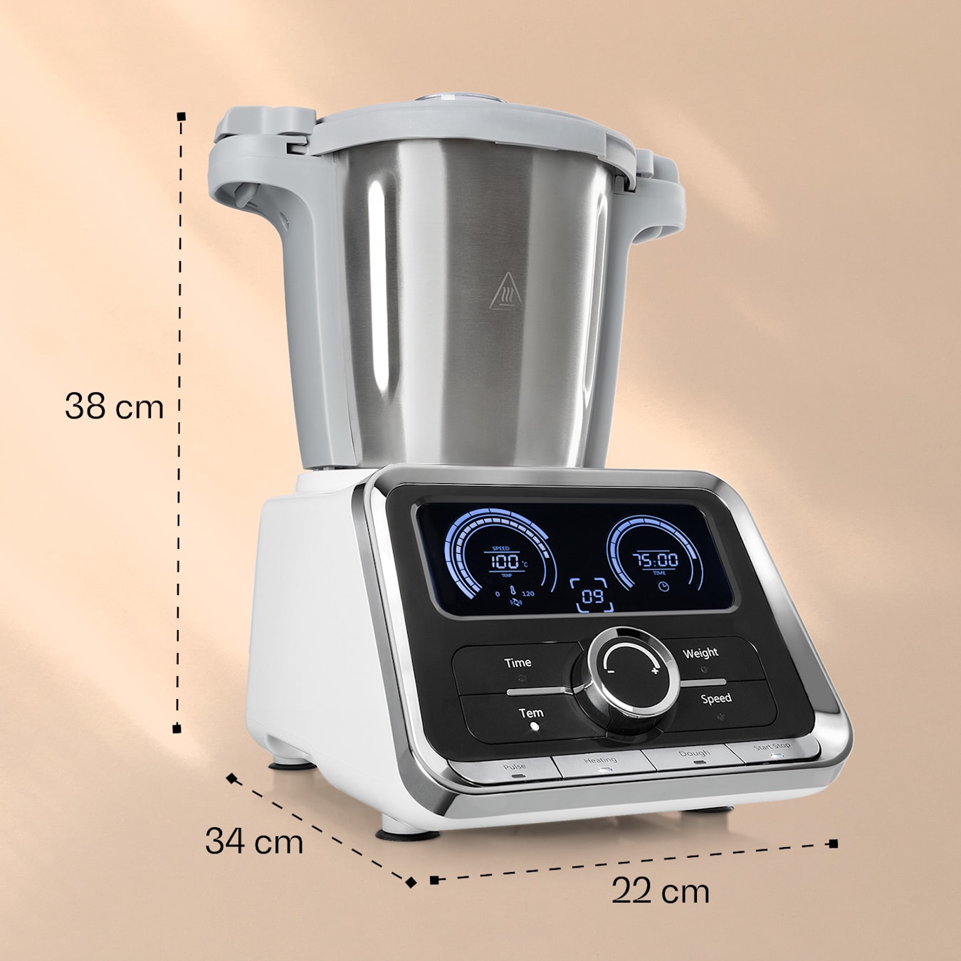 GrandPrix robot da cucina 500 W/1000 W contenitore di miscelazione in  acciaio inox da 2