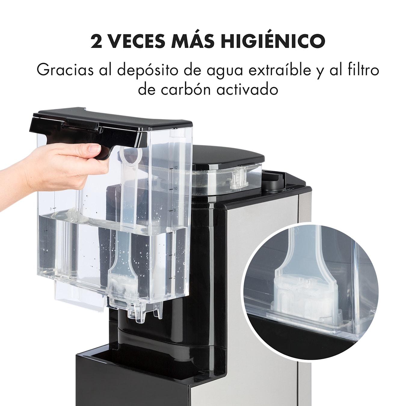 Klarstein Aromatica II Set Cafetera, molinillo de café integrado, 1,25 l,  negra Jarra de cristal y térmica