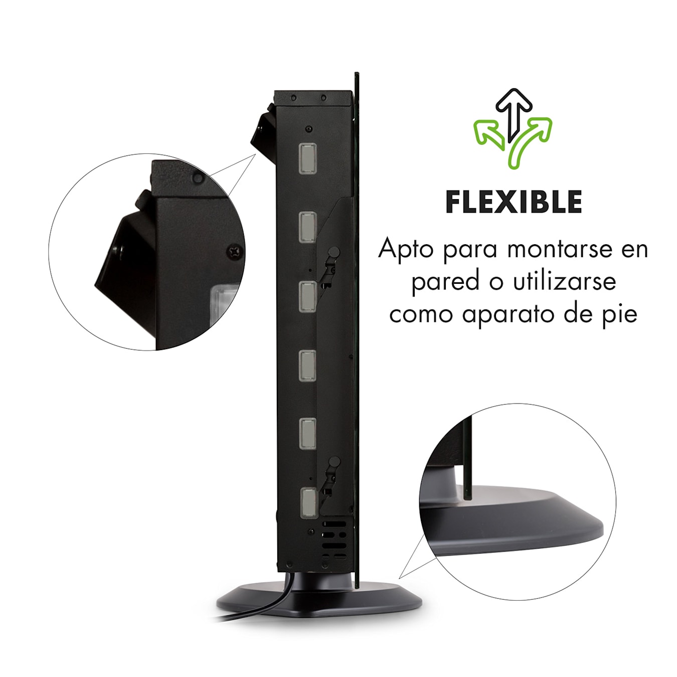 Mueble TV, Televisión, Chimenea eléctrica LED, Tall, Industrial