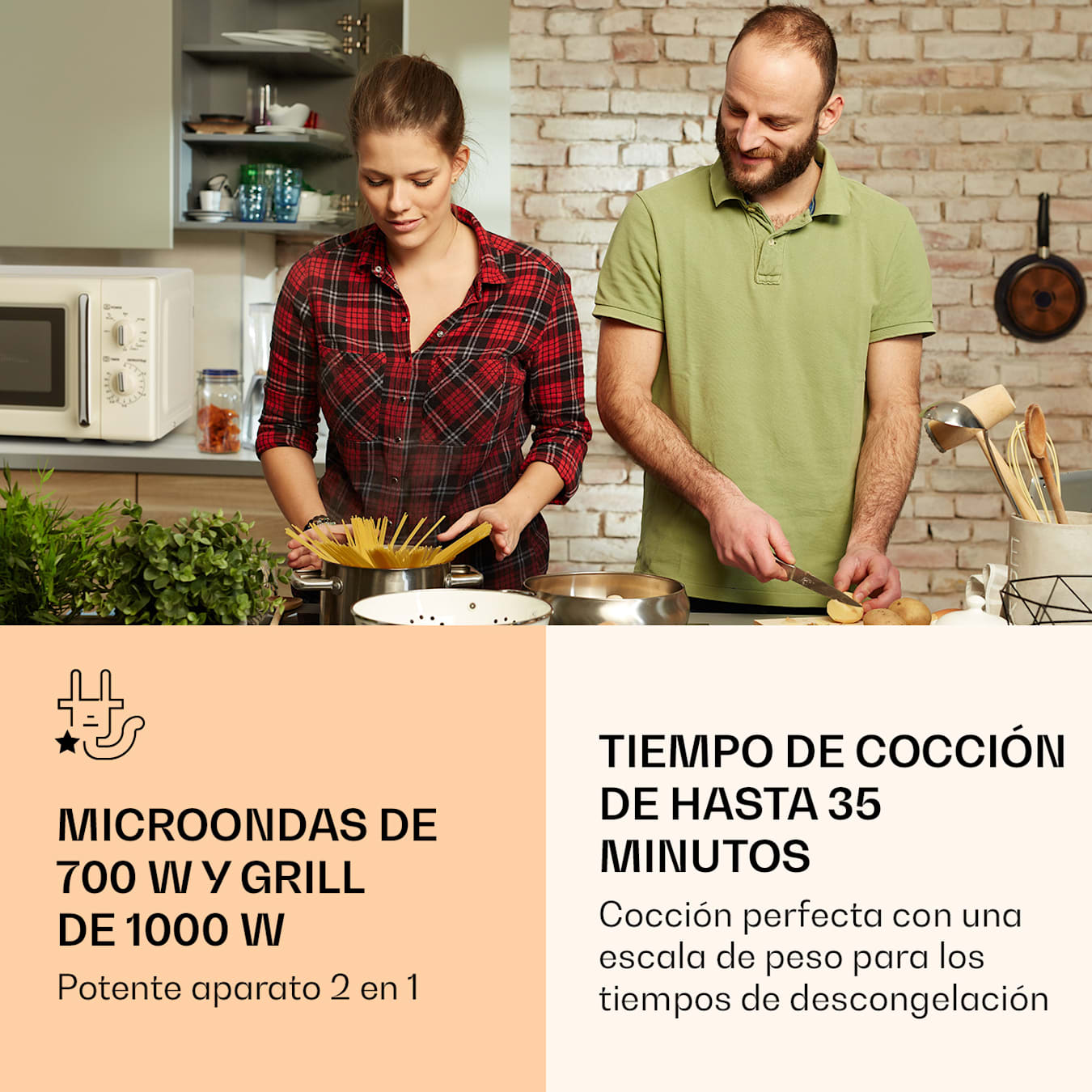 Horno microondas combinado 25 l. : : Hogar y cocina