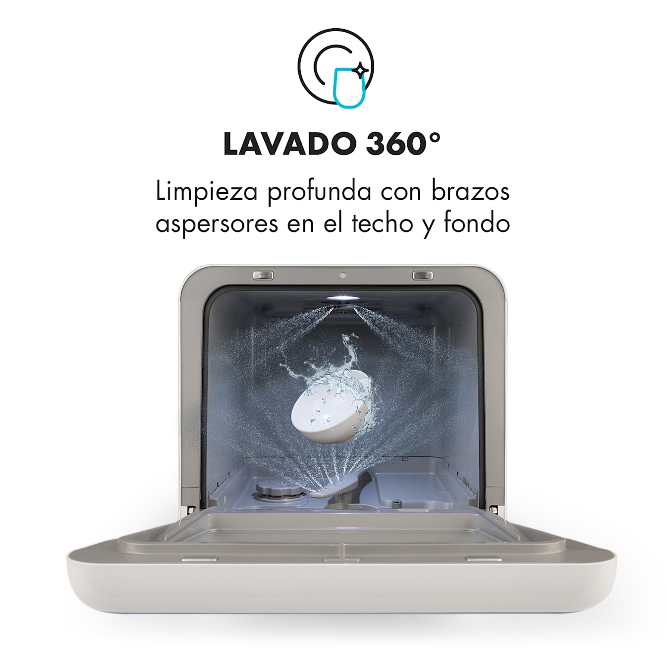  Lavavajillas de encimera portátil, 4 programas de lavado con  puerta de vidrio, mini lavavajillas, función de secado al aire y lavado de  frutas para apartamentos pequeños, dormitorios, lavavajillas de mesa,  lavavajillas