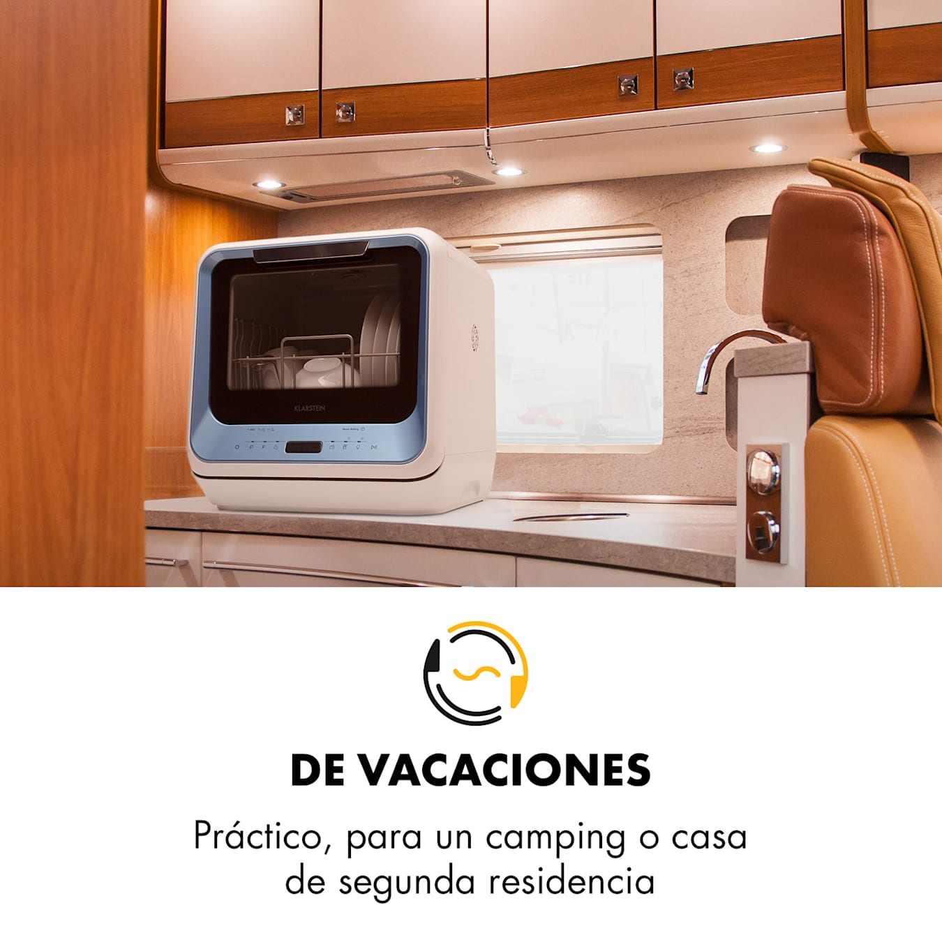 Lavavajillas portátiles para encimera, 4 programas de lavado automático,  mini lavavajillas portátil para apartamentos pequeños, dormitorios y casas