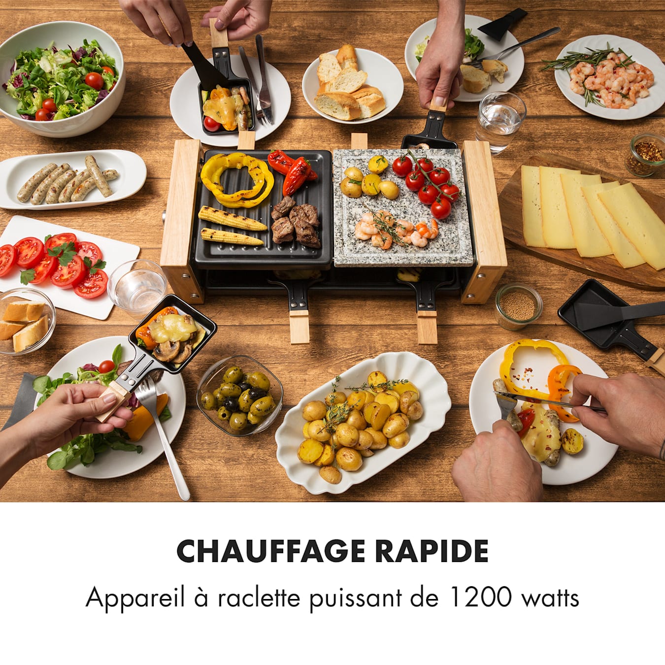 Klarstein Chateaubriand Nuovo Appareil à raclette pour 8 grill