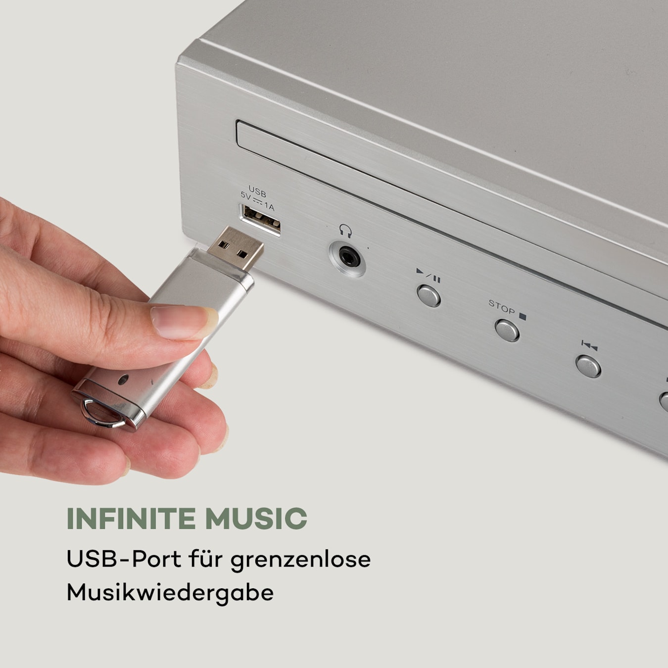 iTuner CD HiFi-Receiver, Internet/DAB+/ FM Radio, CD-Player, Spotify  Connect, USB-Anschluss für MP3-Wiedergabe, Multi-Room-Funktion, App-Steuerung (UNDOK), 3,2 TFT Farbdisplay