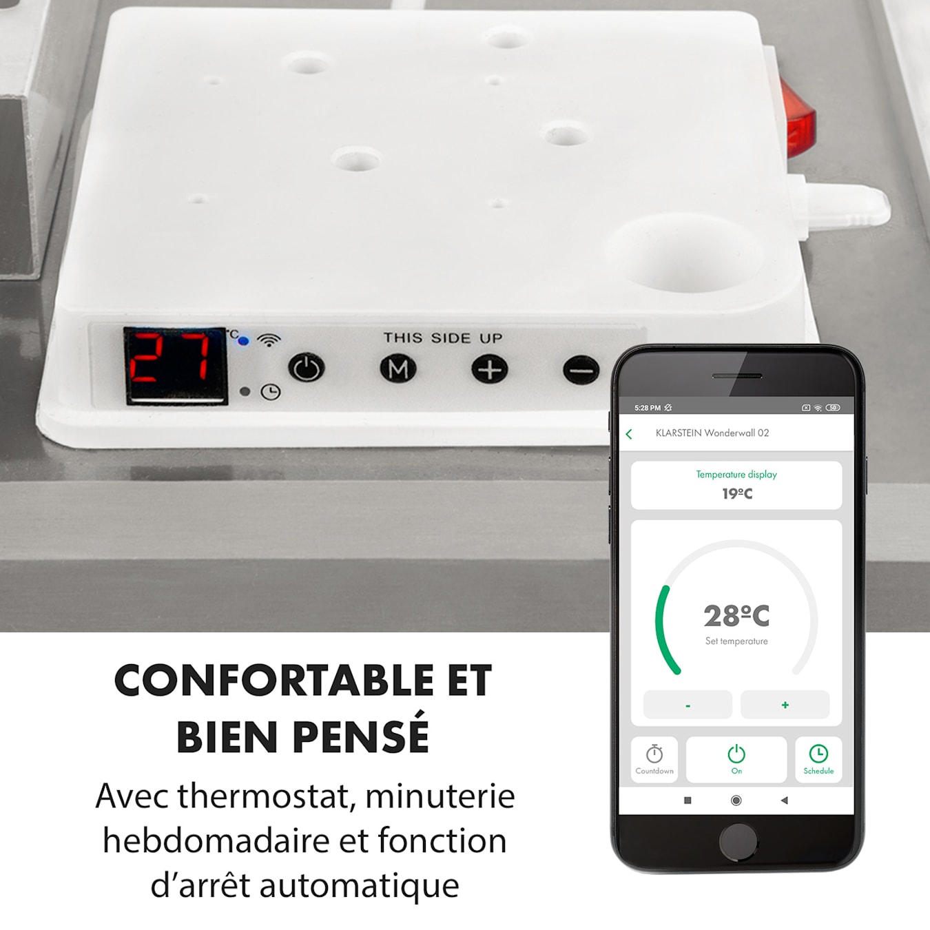 Chauffage d'appoint, chauffage électrique intérieur portable 350w avec  thermostat