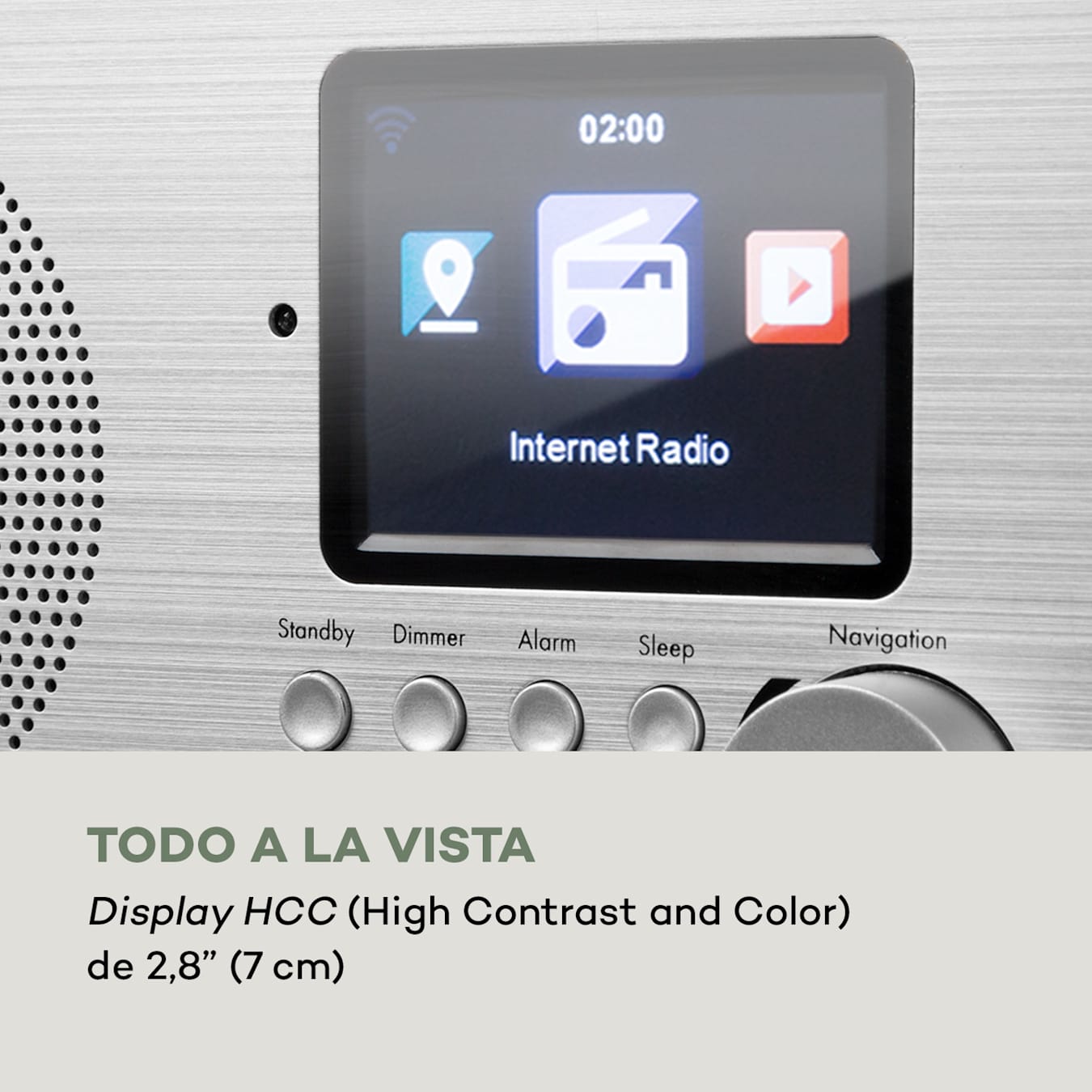 auna IR-260 Radio por internet con wifi USB AUX UPnP Pantalla HCC de 2,8  mando a distancia Madera Marrón