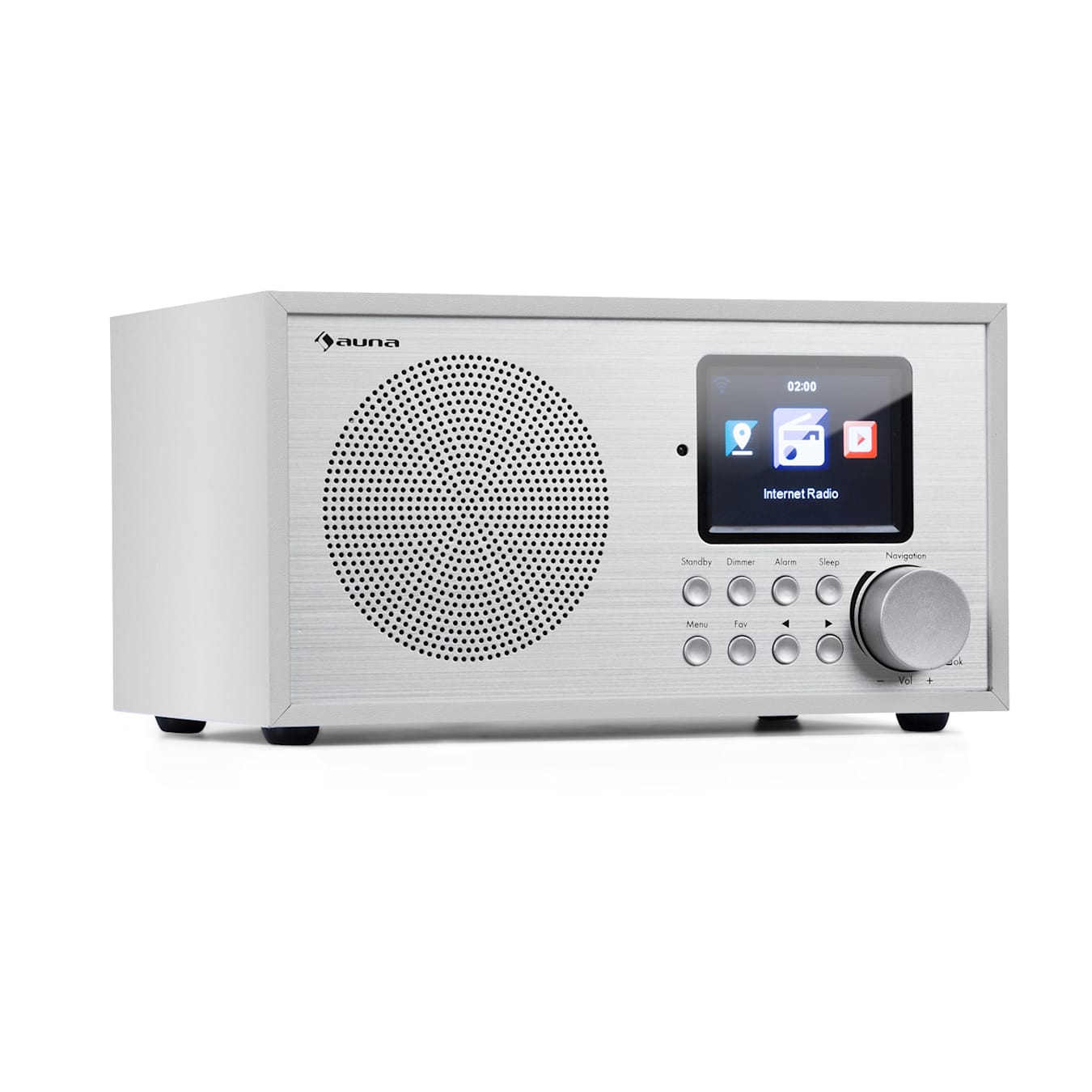 auna Silver Star Mini radio internet DAB+/FM, WiFi, BT, DAB+/FM, blanco  Blanco / Plata Metalizada