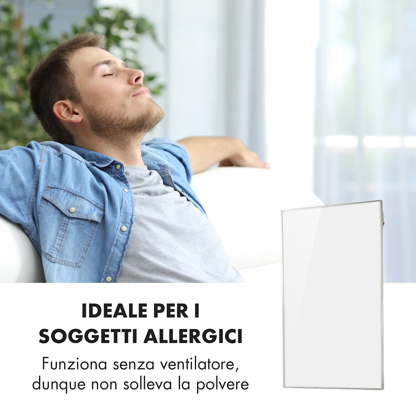 Klarstein Wonderwall 60 600W Pannello Riscaldante ad Infrarossi - Bianco