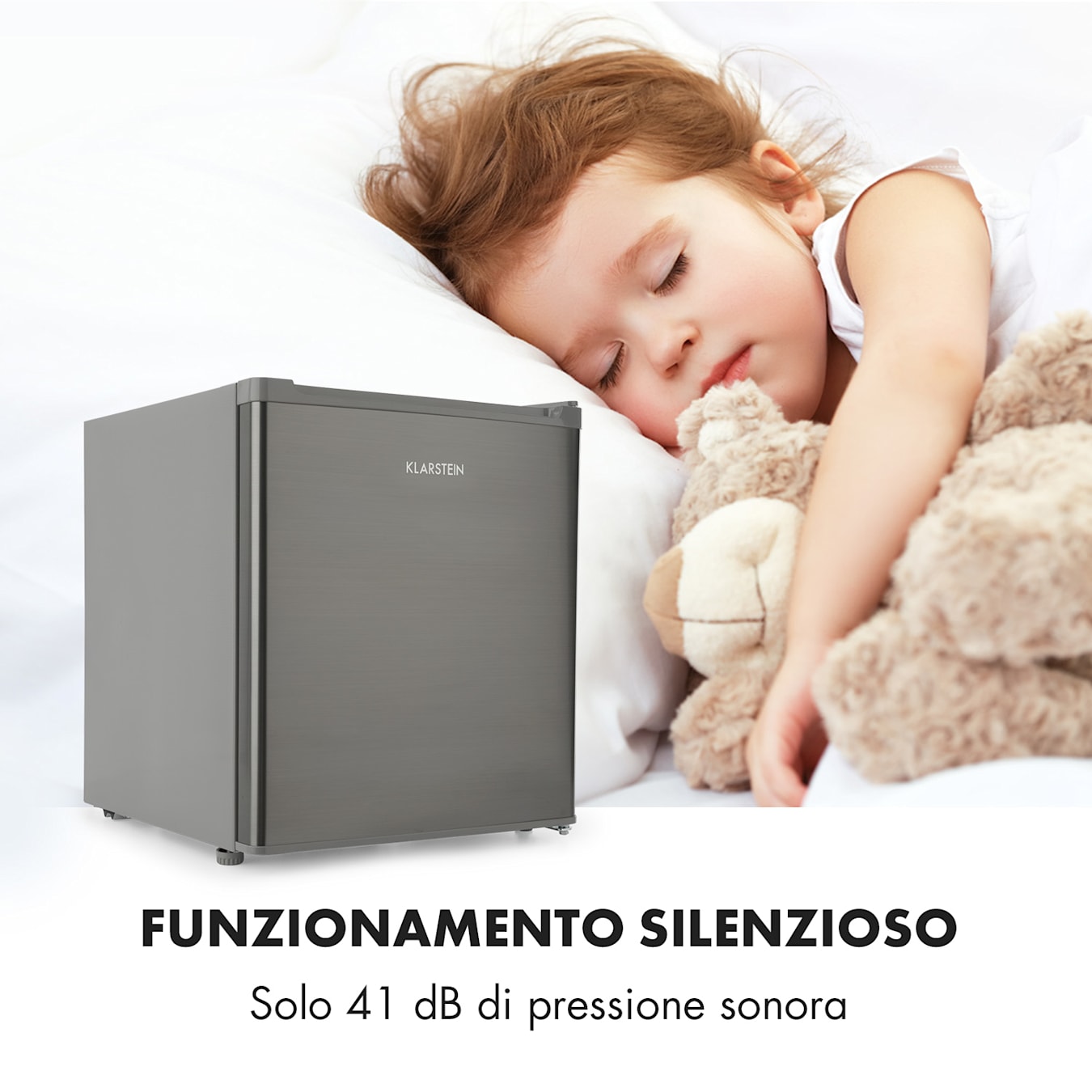 Frigo Mini Bar Snoopy Eco, 41 litri di capacità, rumore di funzionamento:  39 dB, ripiano a griglia regolabile