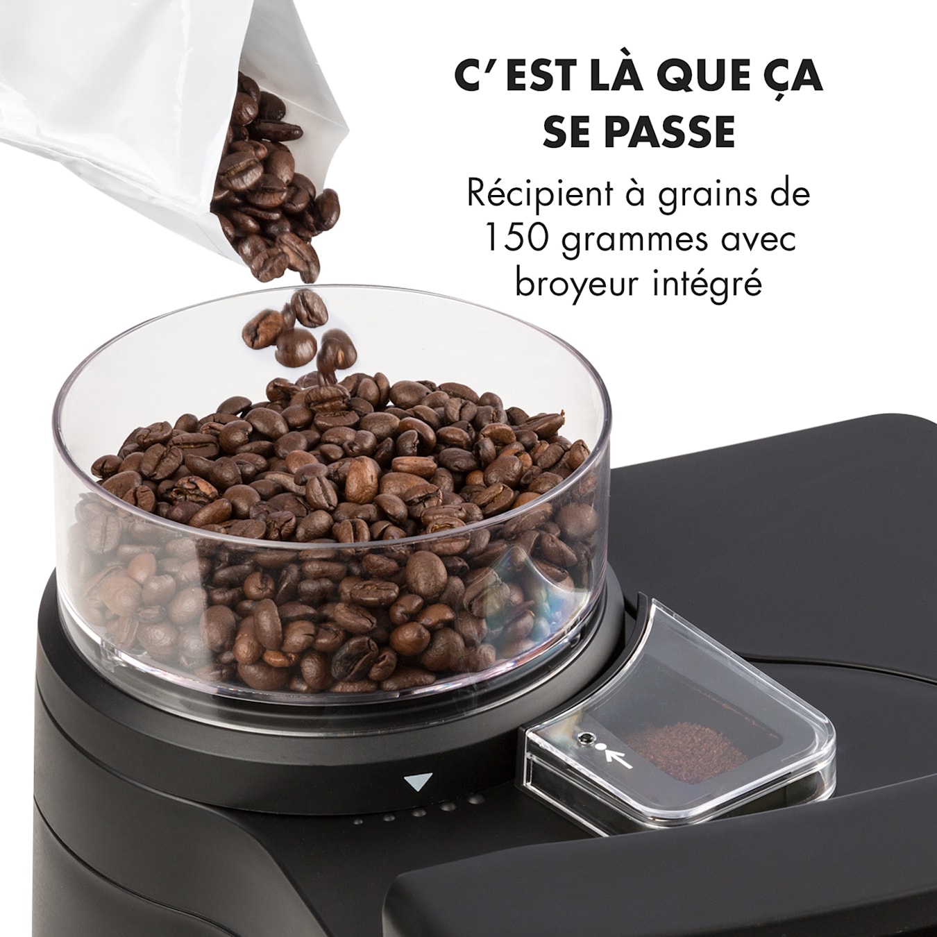 Pièce détachée DELONGHI VERSEUSE COTE FILTRE NOIRE COMPLETE