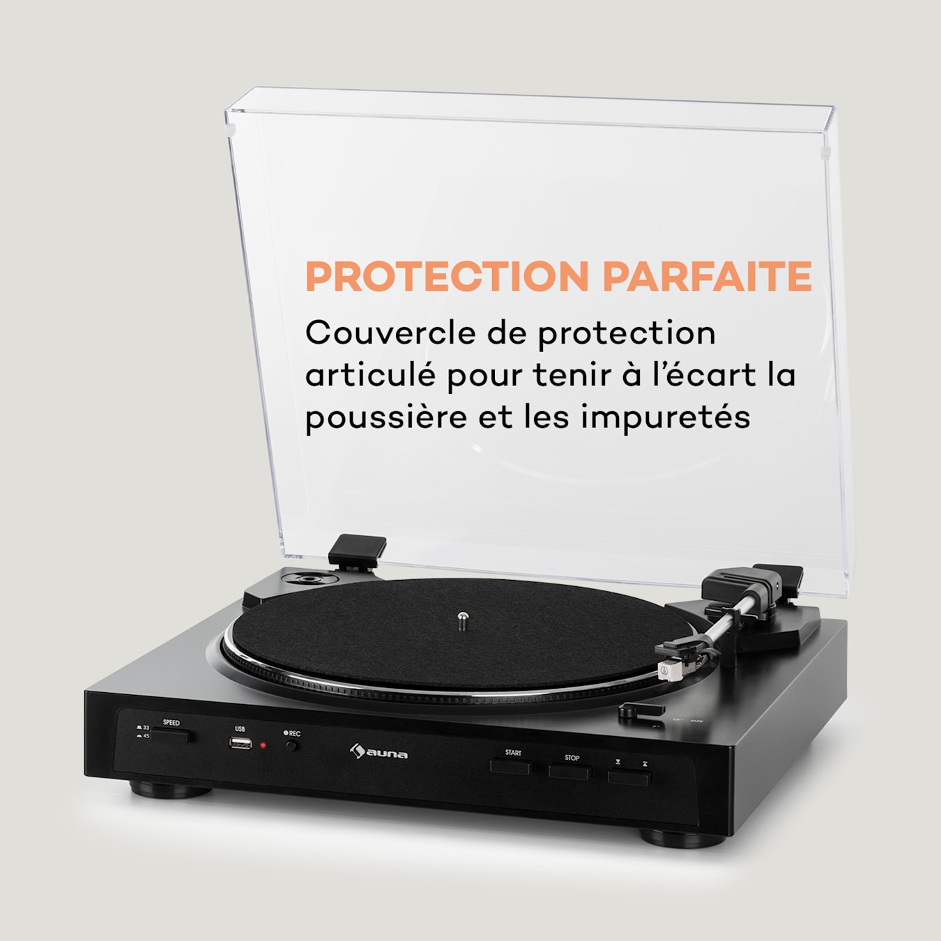 auna Fullmatic Platine disque vinyle automatique USB pré