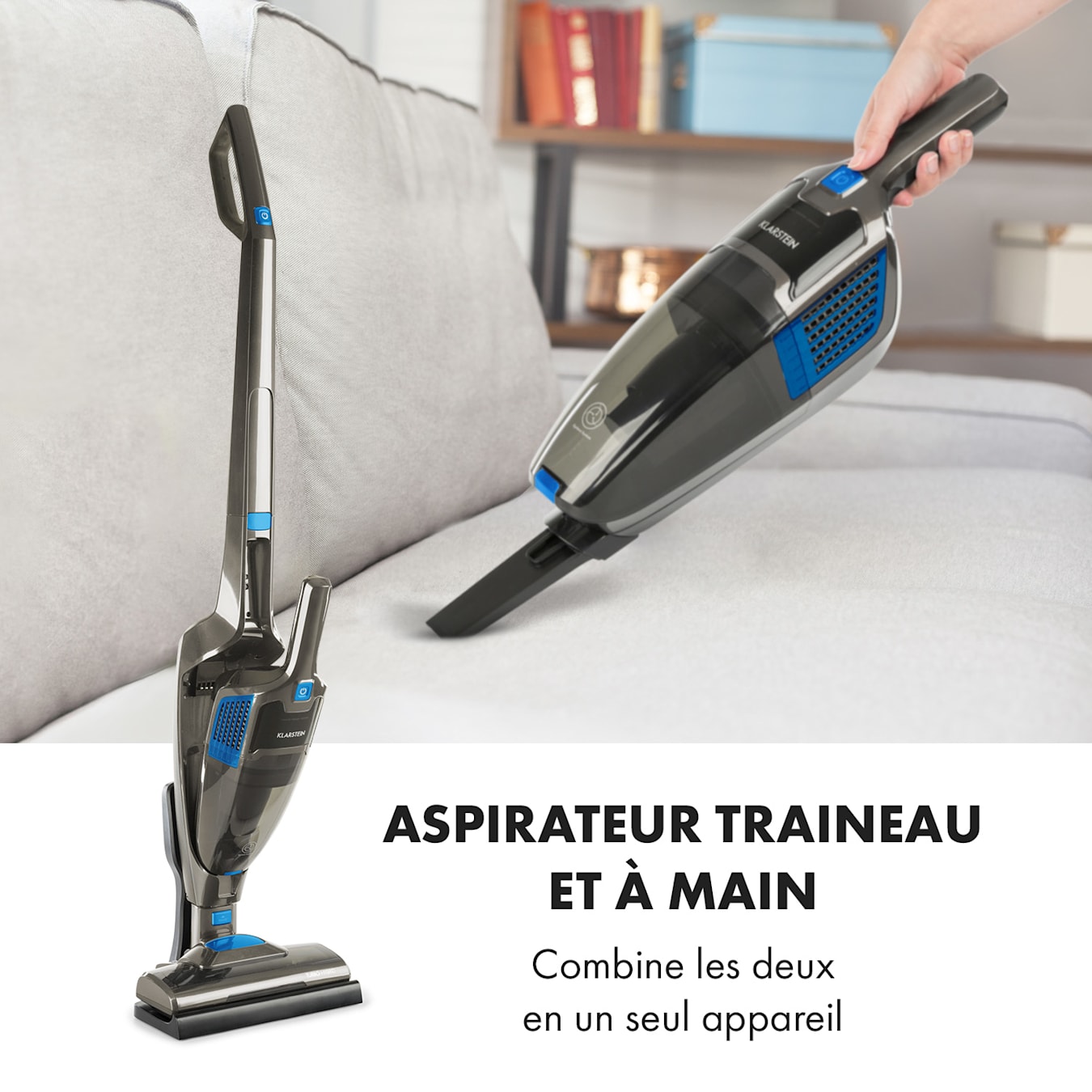 Klarstein TurboHybrid Aspirateur traineau sans sac et à main