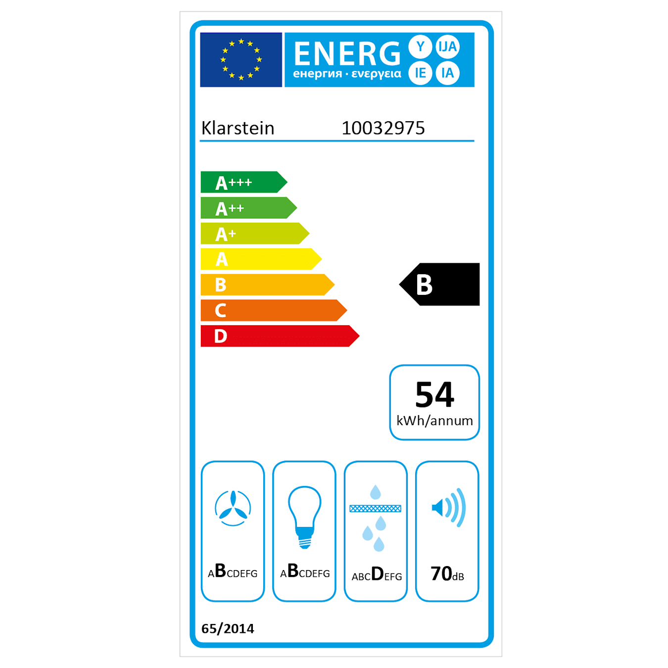 Klarstein Down Under Hotte aspirante encastrable 60cm 590 m³/h LED