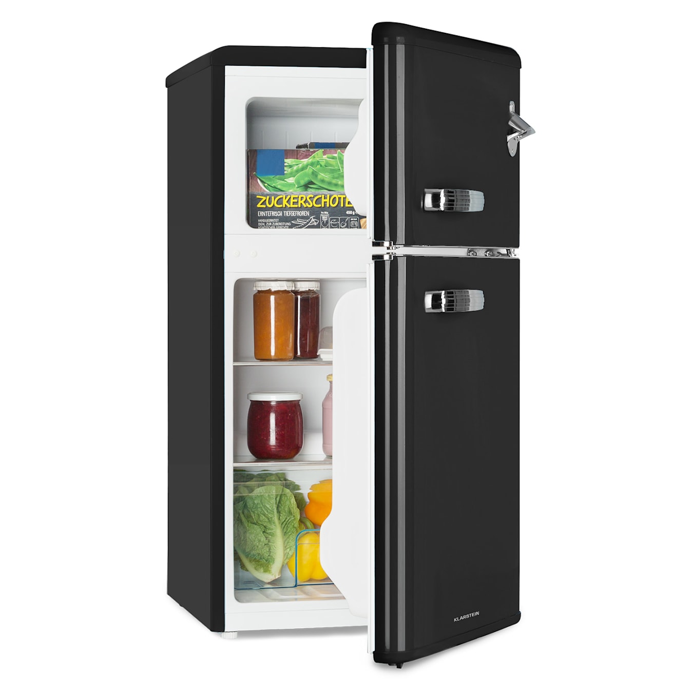 Combiné réfrigérateur-congélateur Irene, 85 l, réfrigérateur 61 l et  congélateur 24 l, 2 clayettes, bac à légumes, température de  refroidissement : 0-10 °C en continu