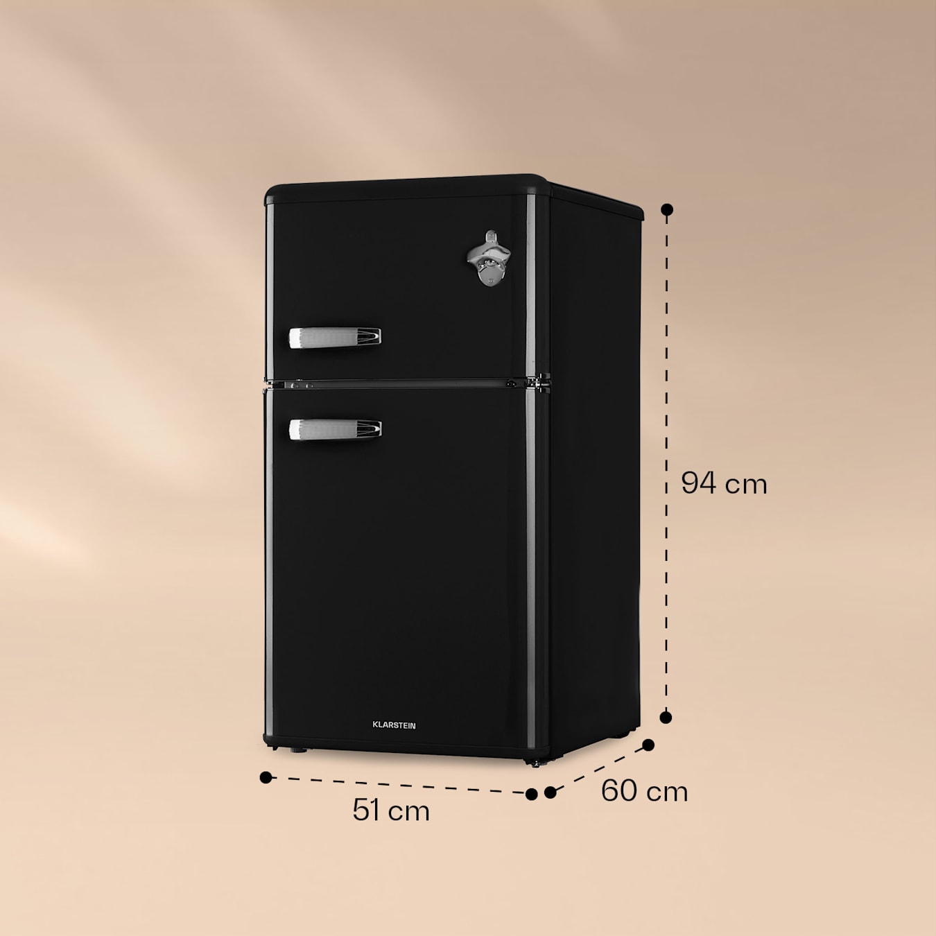 Combiné réfrigérateur-congélateur Irene, 85 l, réfrigérateur 61 l et  congélateur 24 l, 2 clayettes, bac à légumes, température de  refroidissement : 0-10 °C en continu