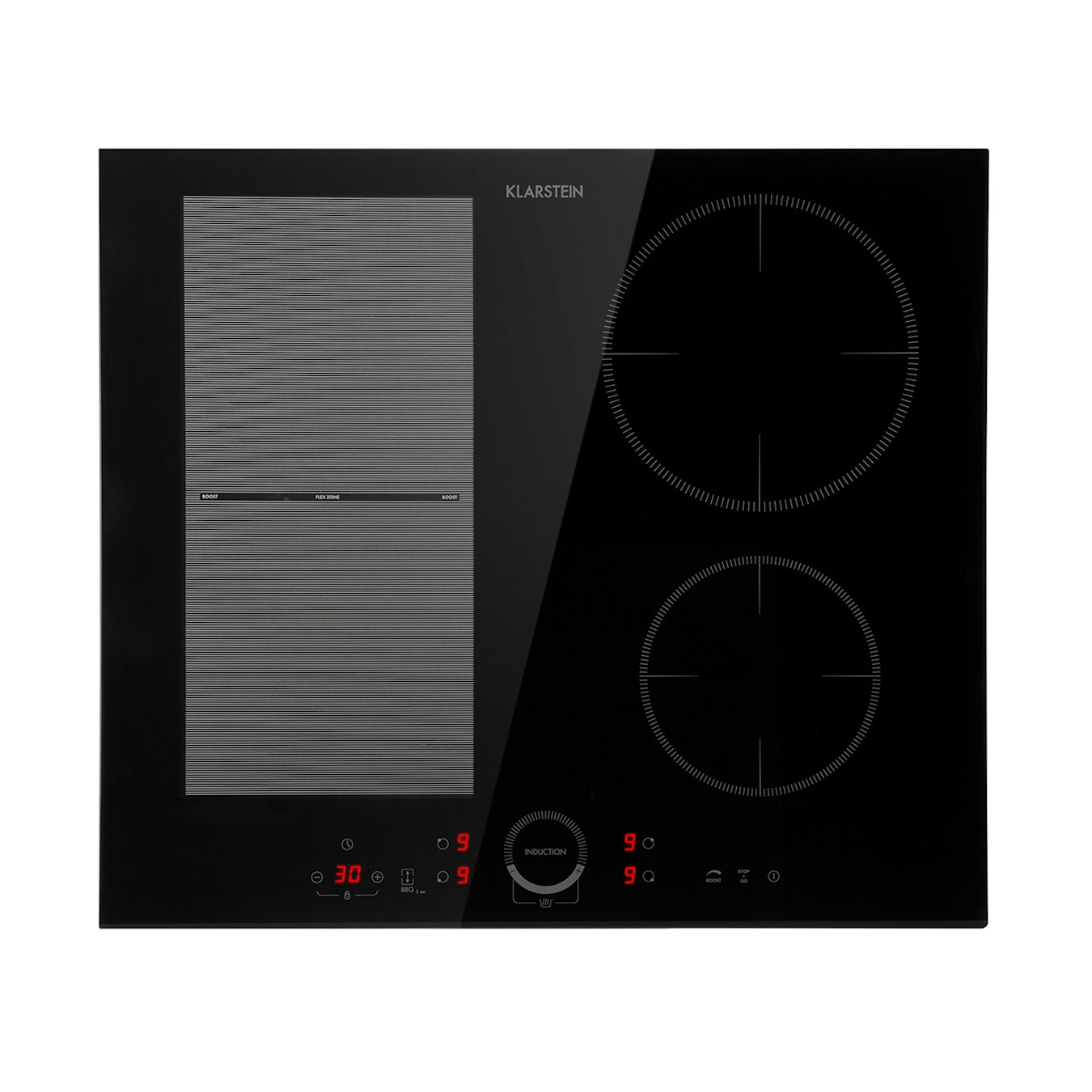 Delicatessa 60 Hybrid induction hob Built-in hob Autarkic, 4 zones: 7000 W  max. (2 x 2000 W / 2 x 1500 W) in 9 power levels with ThermoBoost