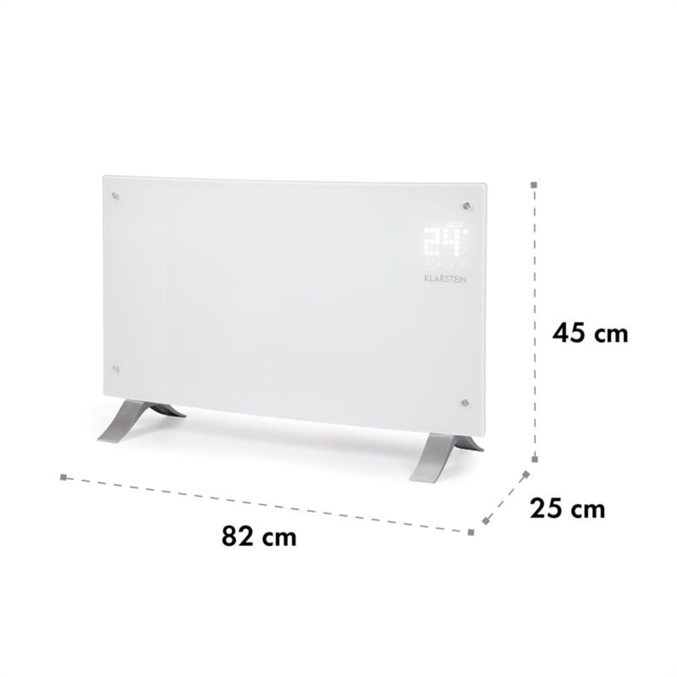 Klarstein Bornholm Curved Smart Radiateur À Convection Connecté,  1000w/2000w- Blanc