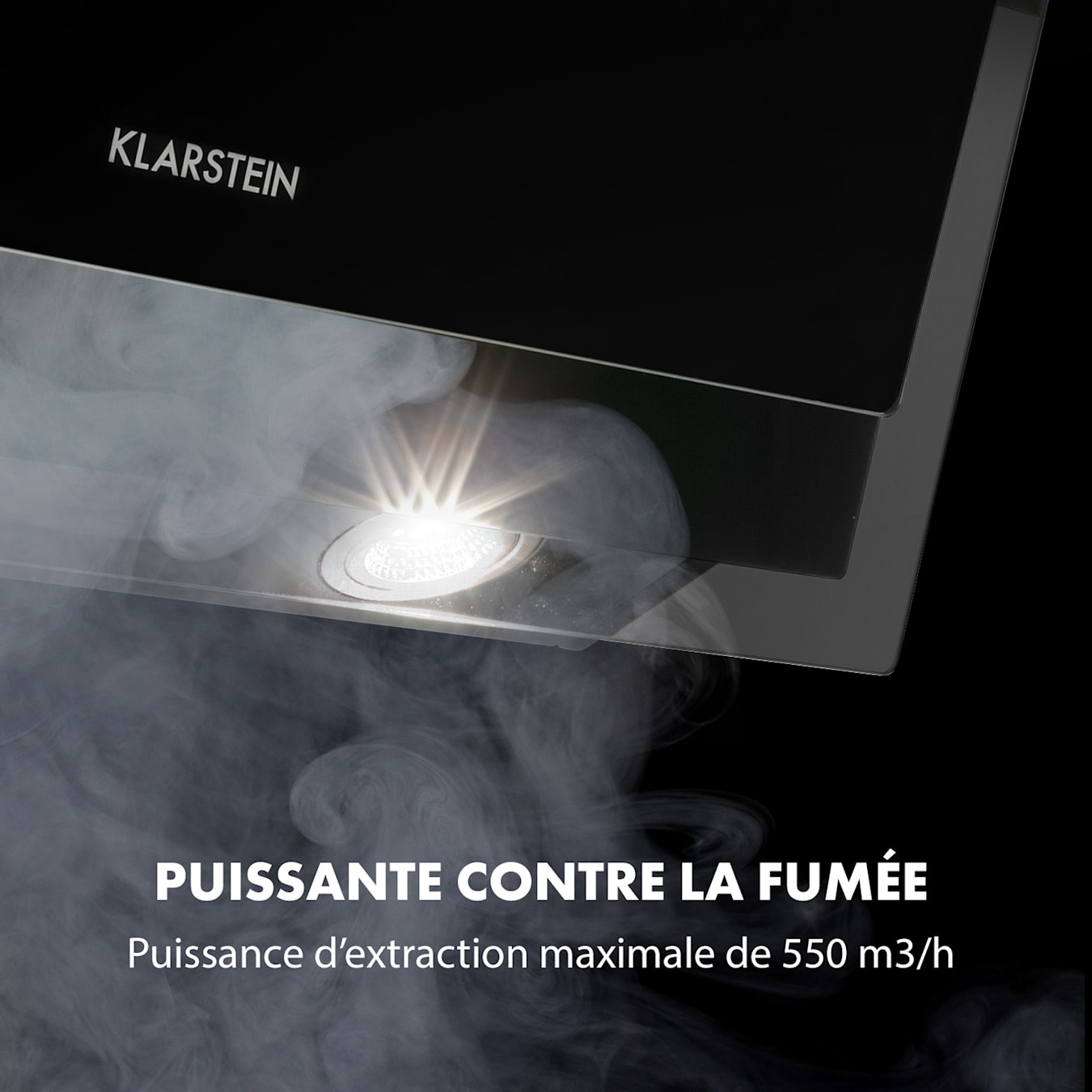 Klarstein Hotte Aspirante 60cm Silencieuse, Hotte de Cuisine, LED