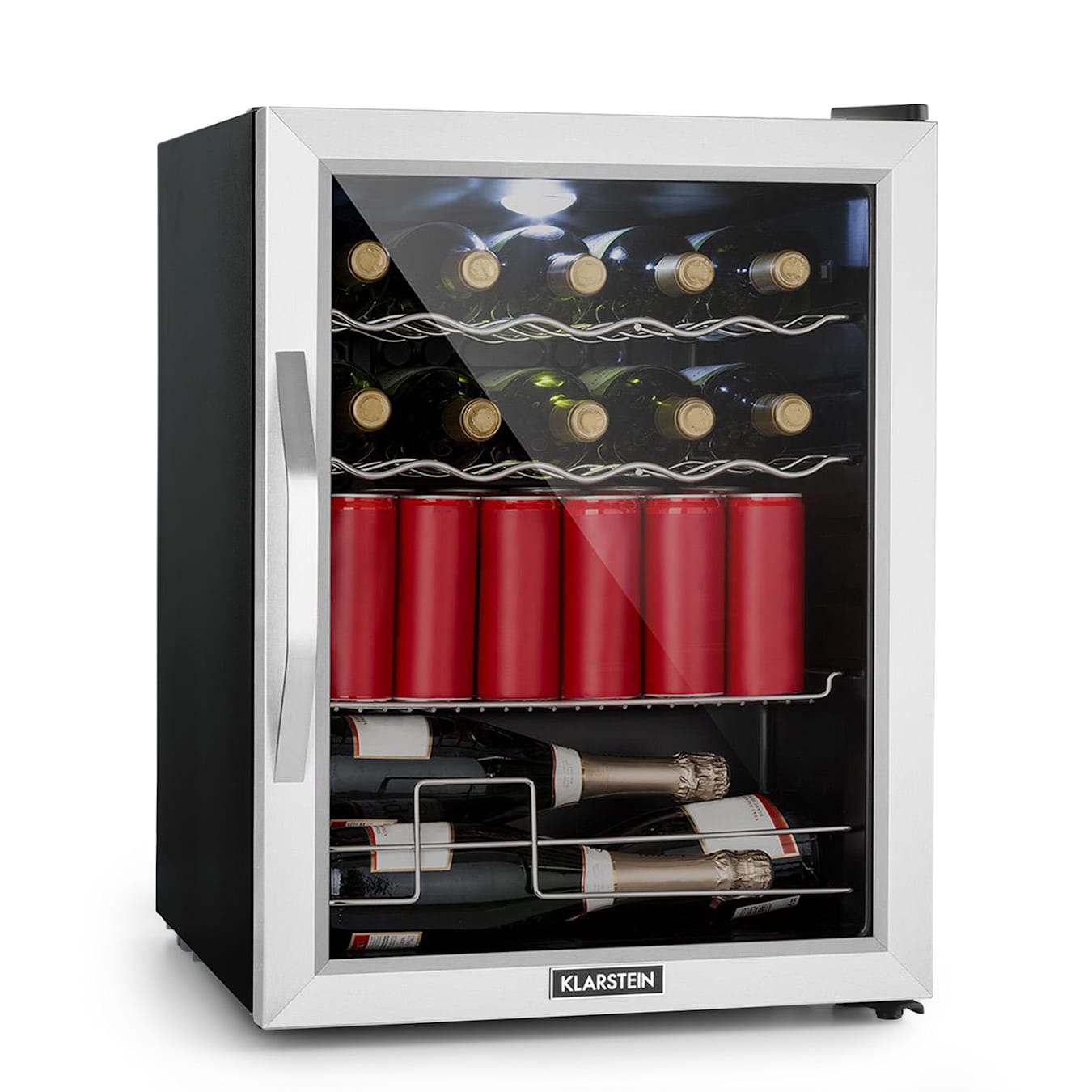 Beersafe XL Mix It Edition refrigerator beverage fridge, volume: 60 litres, 1 metal shelf, 2 bottle racks and 1 champagne rack, indoor temperature  from 0 to 13 ° C, rotary switch