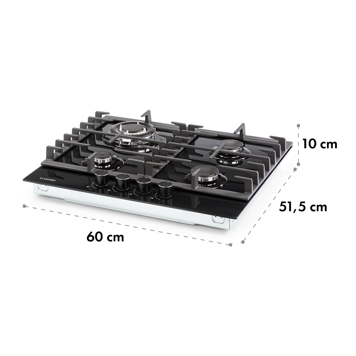 Ignito 4 zone piano cottura a gas, 4 fuochi, autarchico, 60 cm, incasso, Potenza: 9,1 kW, Gas naturale/propano, sistema d'accensione elettrica, protezione anti-spegnimento della fiamma