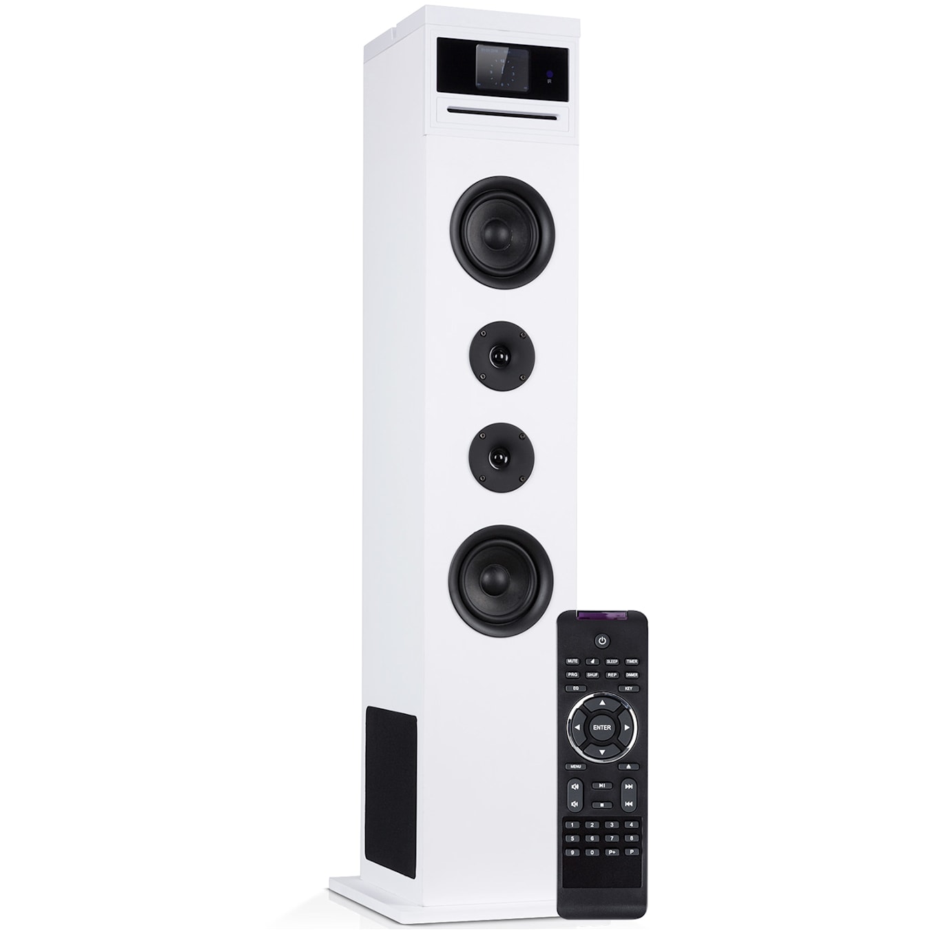 Tour de son Colonne HIFI Blanche avec lecteur CD, Bluetooth, RADIO