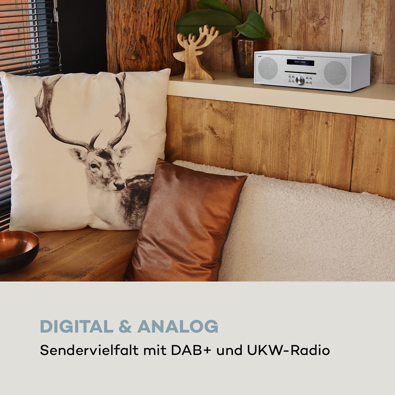 Silver Star CD Cube, Internet-Radio, Slot-In CD-Player, Anschlüsse: USB  und AUX IN, Bluetooth, WLAN-Radio, UKW-Tuner, 2,8 HCC Display, USB-Port, Fernbedienung, Frontpanel aus Aluminium