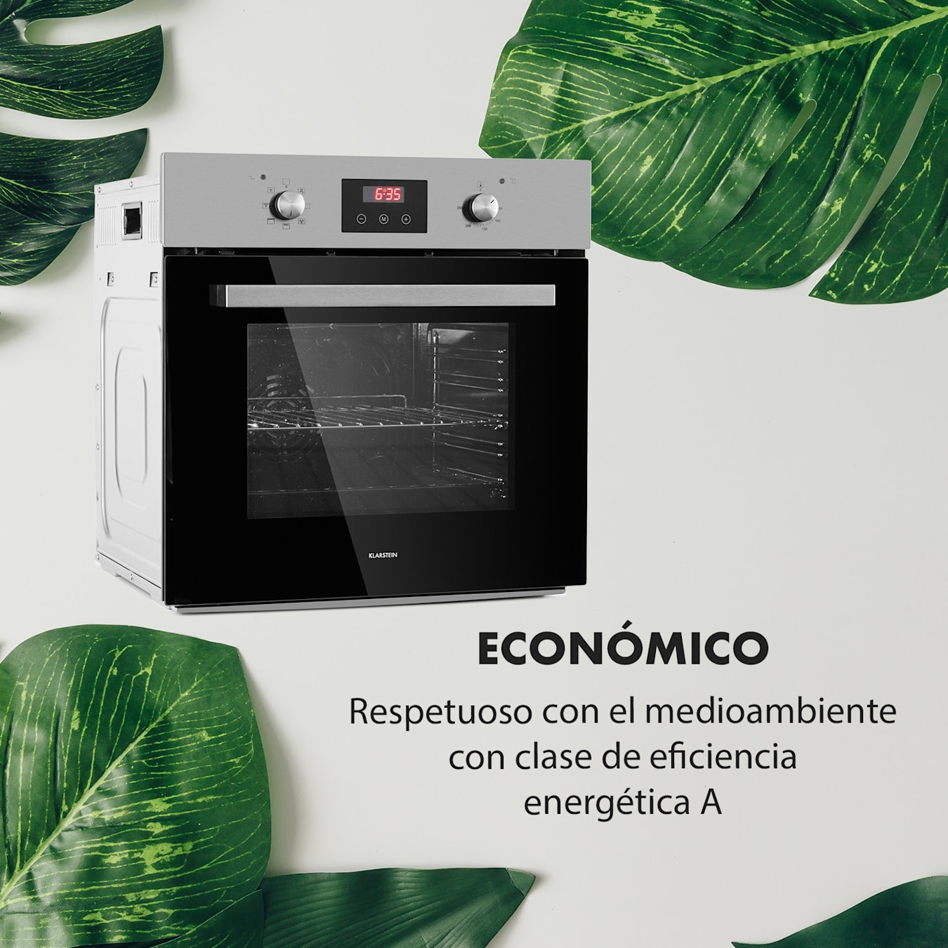 Klarstein Kalahari Horno eléctrico encastrable 2300W 7 funciones Negro