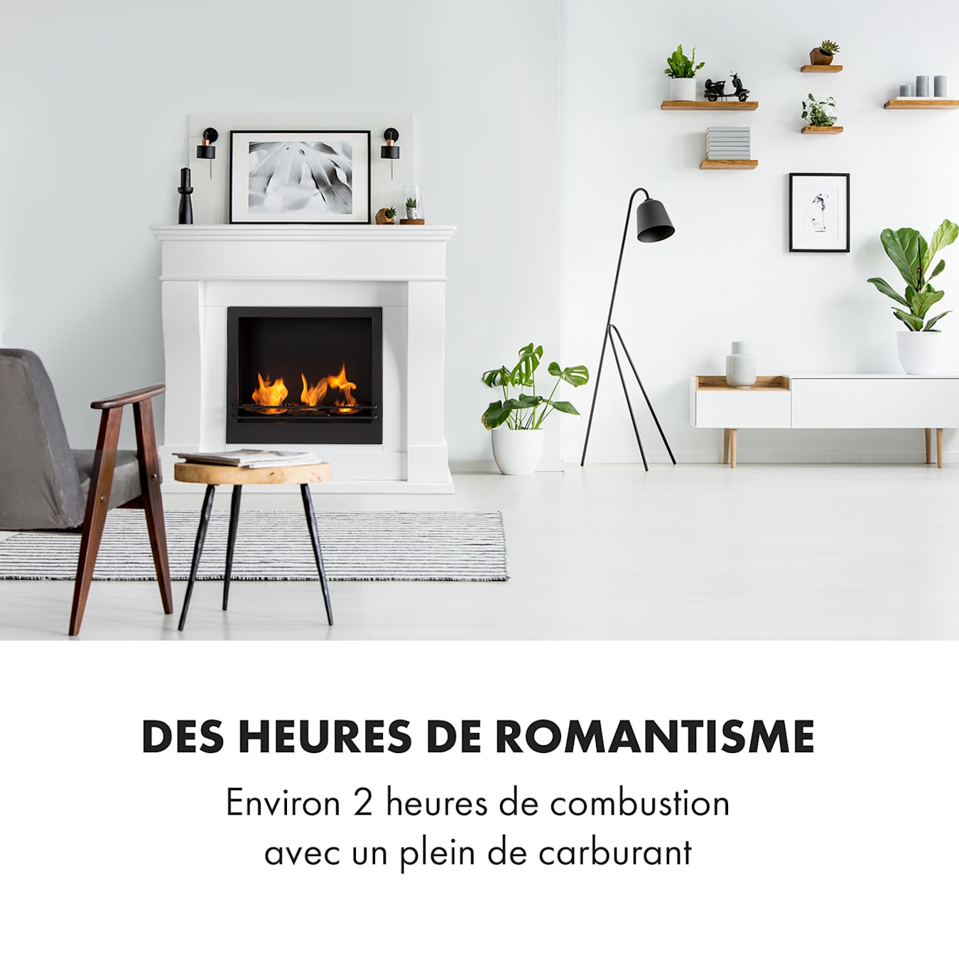 Grande cheminée de table en bois massif, cheminée de bureau, cheminée de  table au bioéthanol, mini cheminée, cheminée sans fumée et sans odeur -   France