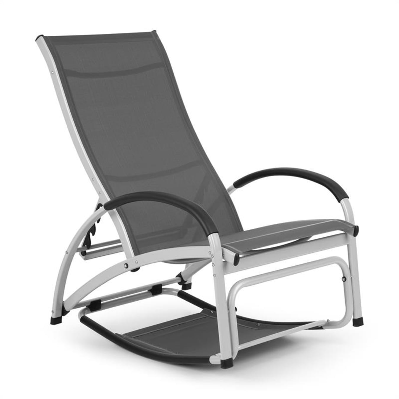 Blumfeldt Beverly Wood ligstoel schommelstoel aluminium grijs