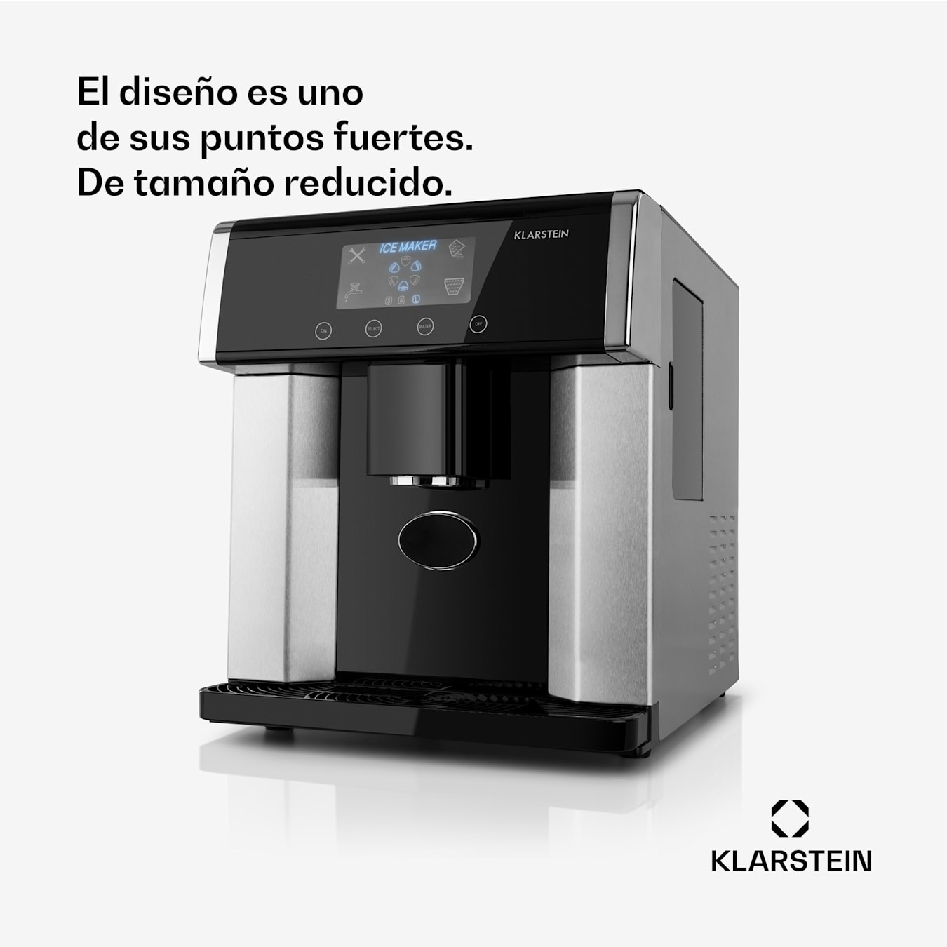 Klarstein Eiszeit Máquina de cubitos de hielo Acero inoxidable 3 tamaños de  cubos de hielo Plateada