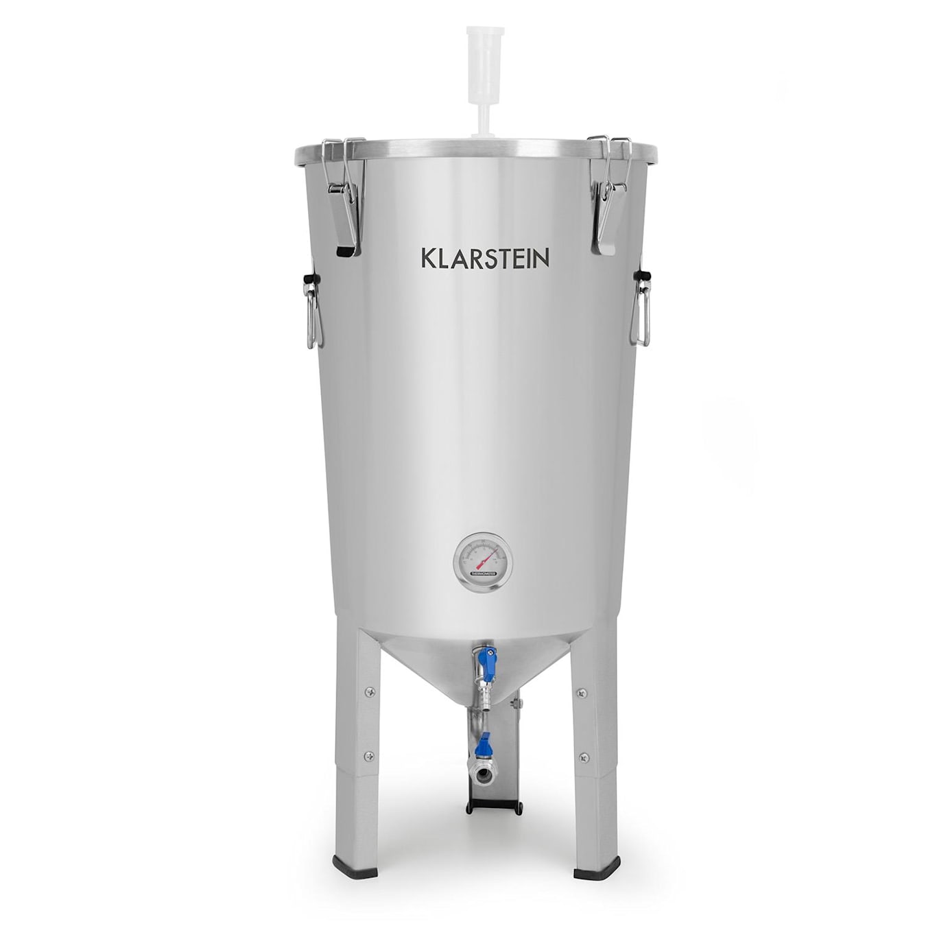 KLARSTEIN Gärkeller Pro XL - cuve de fermentation cuve de moût, fermentation  conique, capacité 60 l, thermomètre, vanne de vidange de levure, couvercle  hermétique avec clips - argent : : Cuisine et Maison