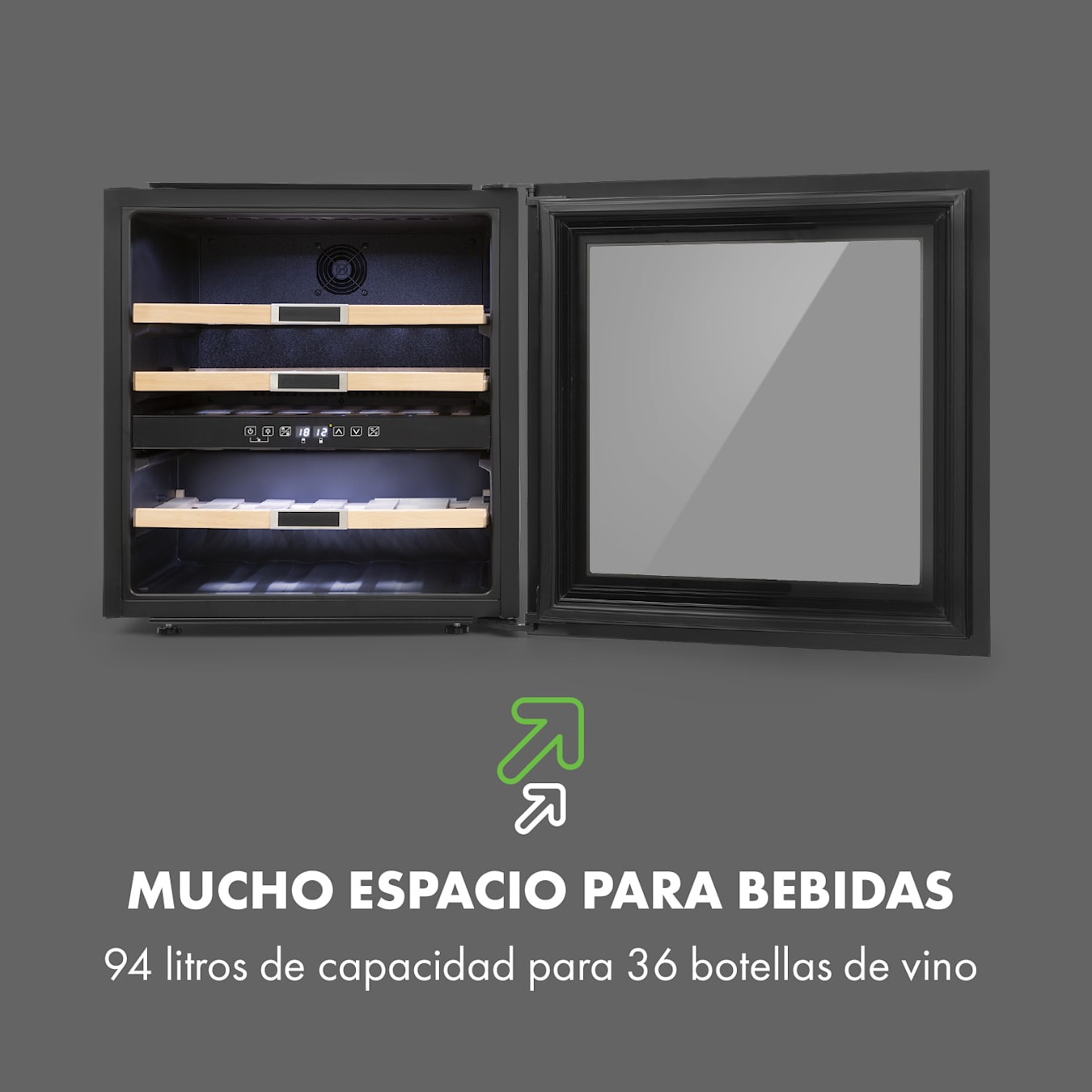 Vinsider 36 Vinoteca 2 zonas de enfriamiento 5-22°C 85l Acero inoxidable 36  botellas