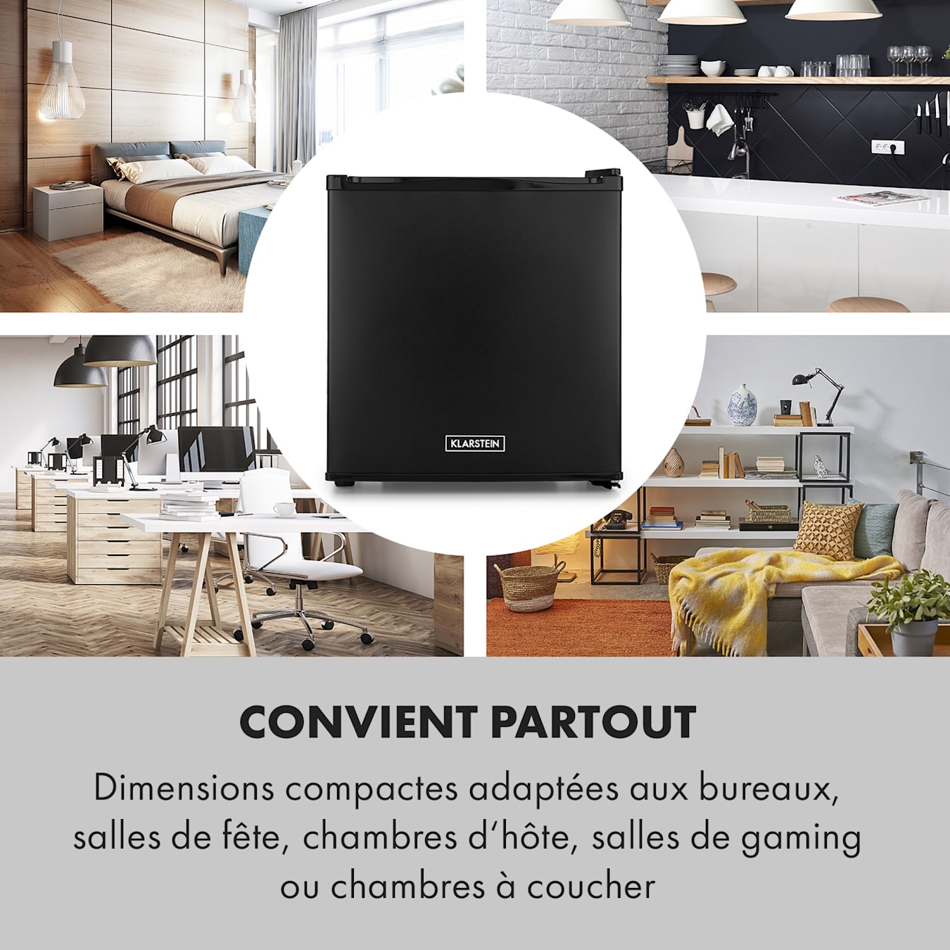 Klarstein Mini Frigo et Congelateur de Chambre de 32L, Snacks