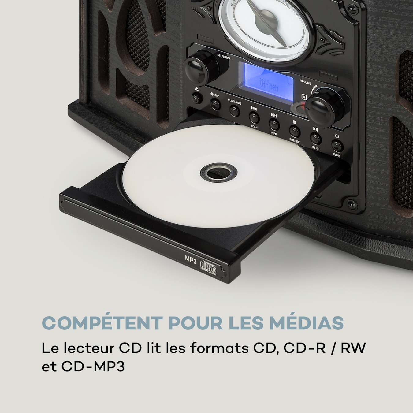 Chaine hifi stéréo portables dab+ fm lecteur cd cd-r cd-rw 6w