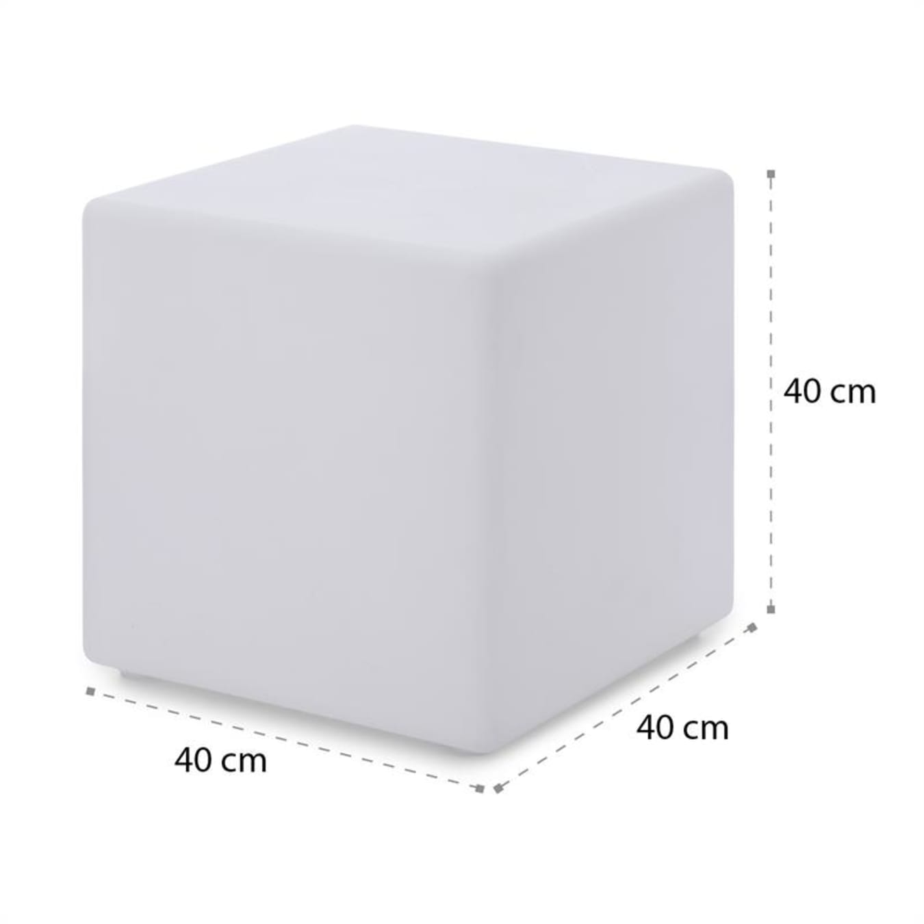 Cube led 40cm – cube décoratif lumineux, 40x40cm, blanc chaud