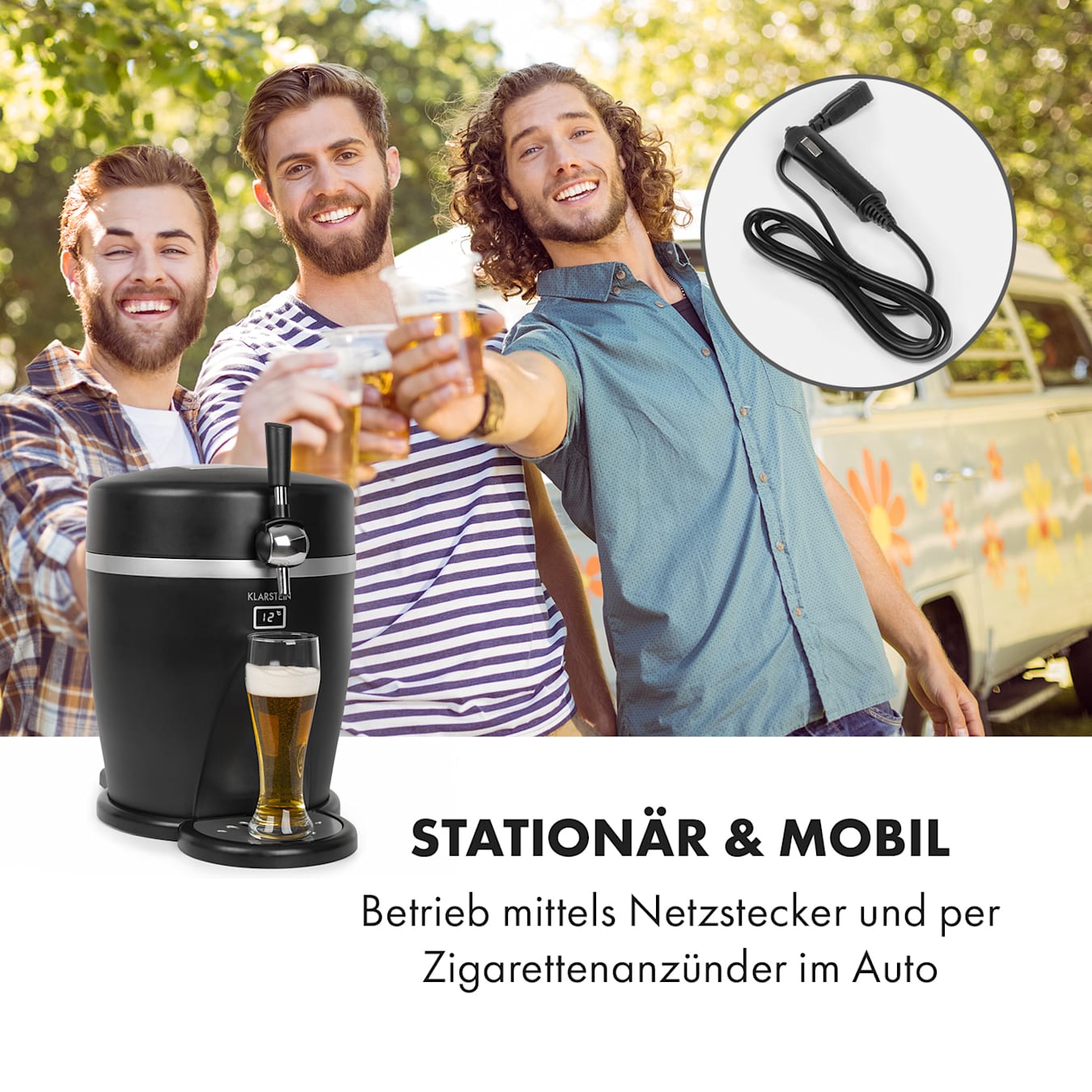 Tap2Go mobile 2-en-1 tireuse à bière avec réfrigérateur à boissons, pour  fûts Heineken de 5 l, réfrigérateur de 13 l, utilisable à la maison et  dans la voiture