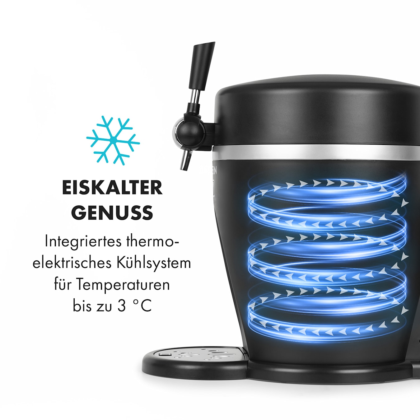 Tap2Go mobile 2-in-1 Bierzapfanlage mit Getränkekühler, für 5 l  Heineken-Fässer, 13 l Kühlschrank, Zuhause und im Auto verwendbar, Kühltemperaturen: bis zu 3 °C, thermoelektrisches Kühlsystem