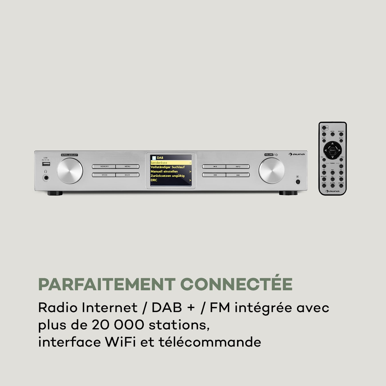auna IR-120 Radio Internet WiFi DNLA UPnP USB commande par appli -blanc
