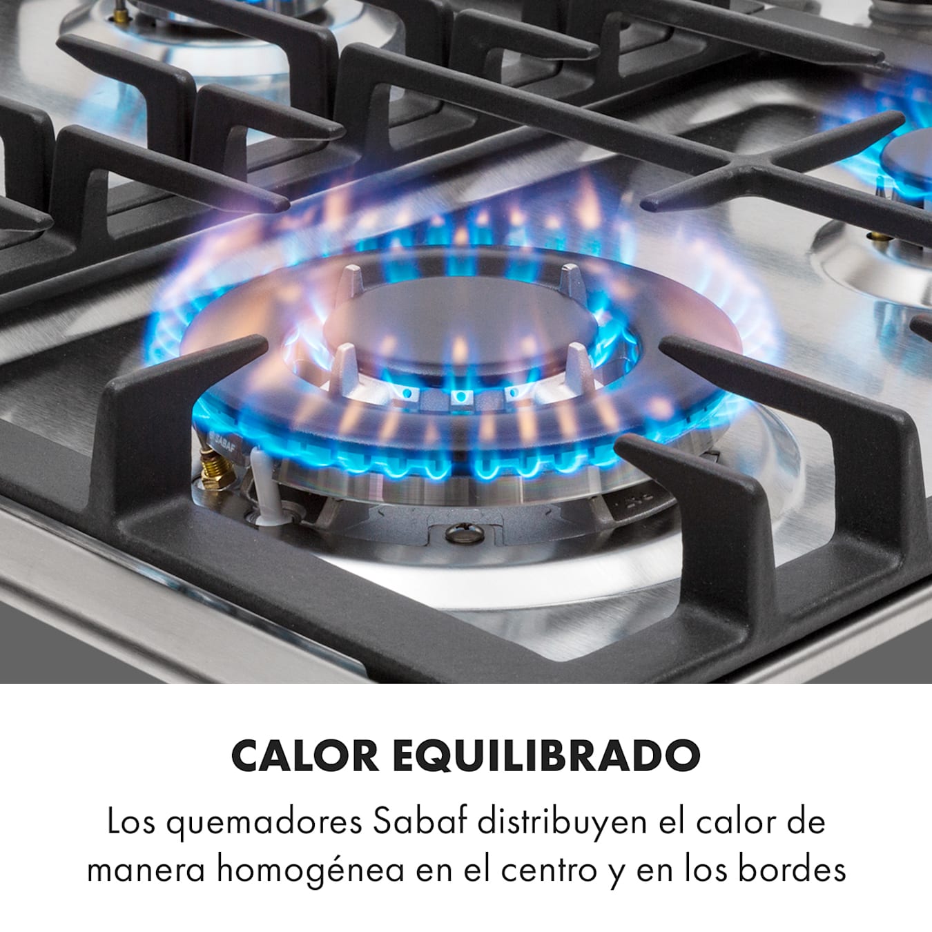 Klarstein Ignito cocina a gas con 5 zonas 5 fogones acero inoxidable  plateada 5 fogones