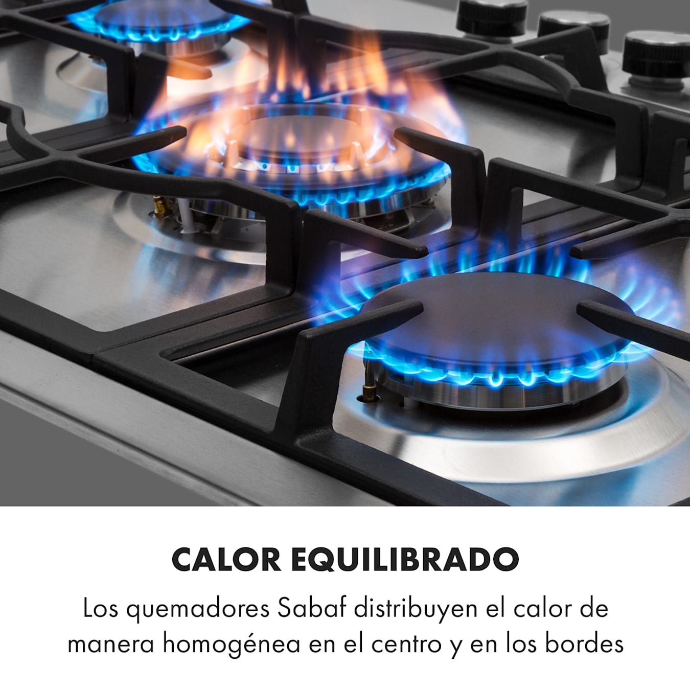 Klarstein Cocina de Gas Butano, 5 Fuegos, Potencia de 11100W