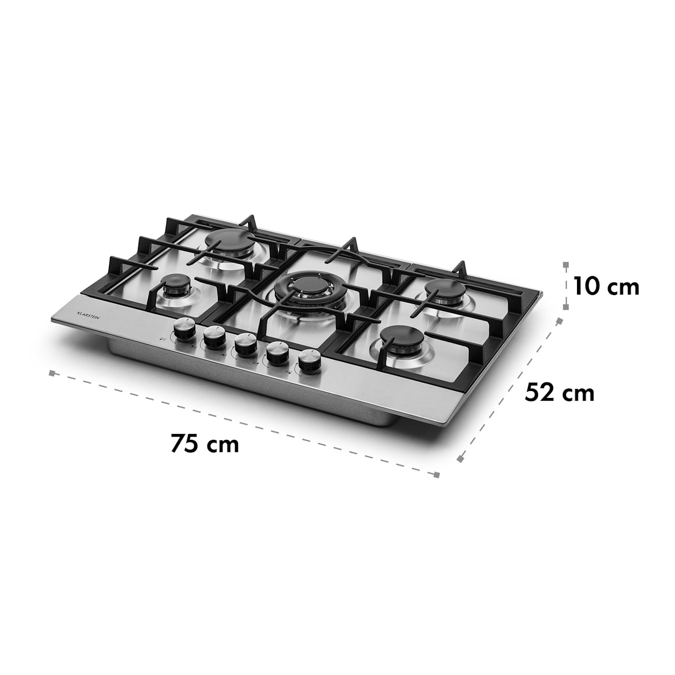 Klarstein Cocina de Gas Butano, 5 Fuegos, Potencia de 11100W, Placa  Integrada Acero y Cristal, Fogones para Encimera de 5 Anillos GPL :  : Grandes electrodomésticos